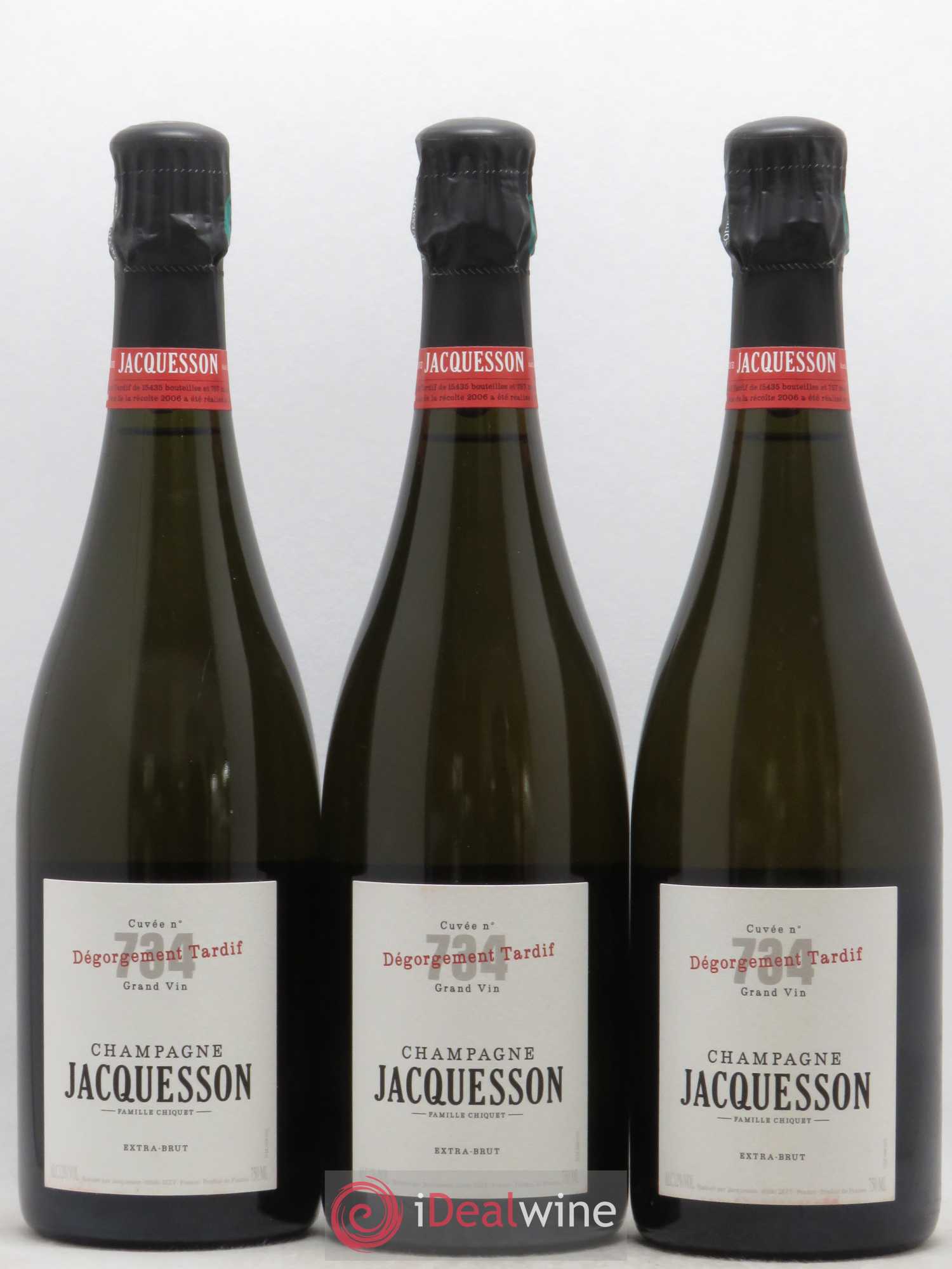 Cuvée 734 DT (Dégorgement Tardif) Jacquesson - Lot de 3 bouteilles - 0