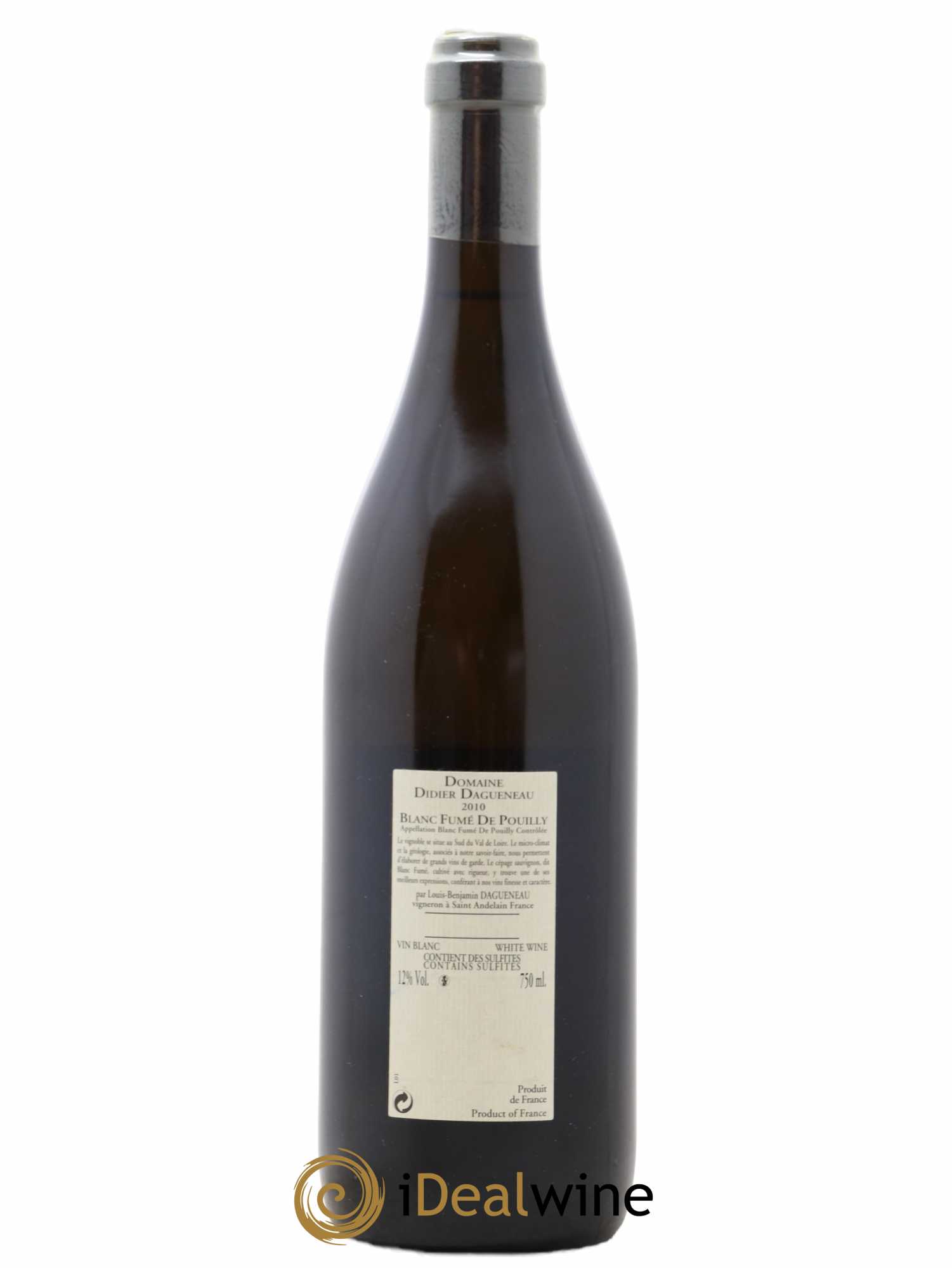 Pouilly-Fumé Blanc Fumé de Pouilly Dagueneau (Domaine Didier - Louis-Benjamin) 2010 - Lot de 1 bouteille - 1