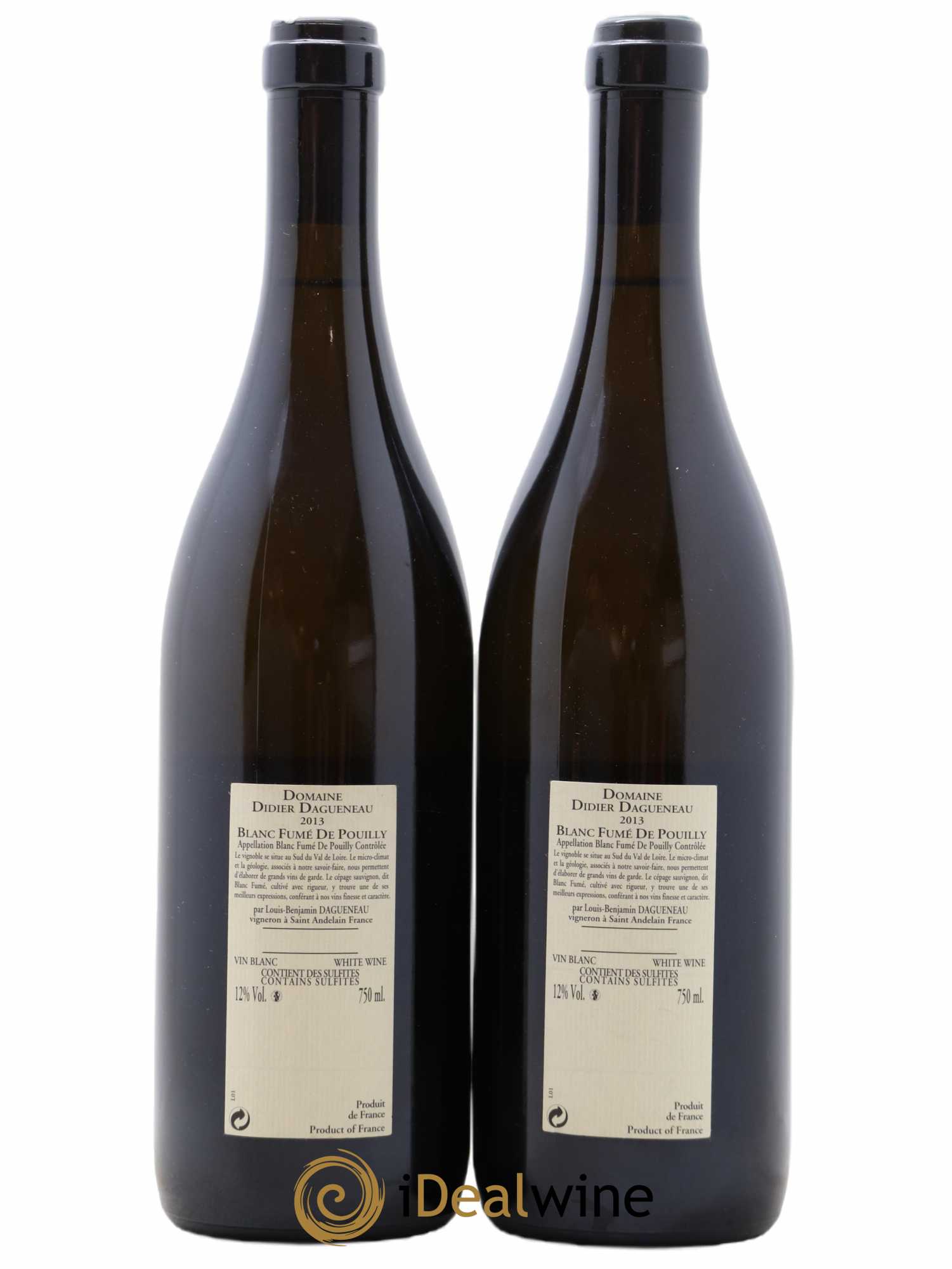 Pouilly-Fumé Blanc Fumé de Pouilly Dagueneau (Domaine Didier - Louis-Benjamin) 2013 - Lot de 2 bouteilles - 1