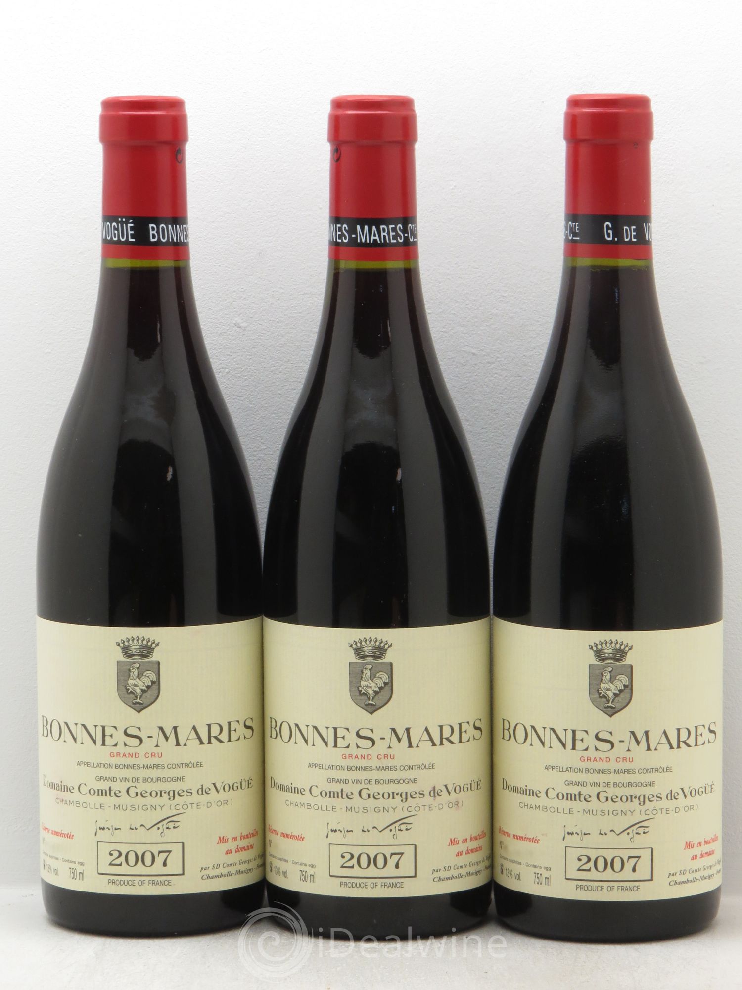 Bonnes-Mares Grand Cru Comte Georges de Vogüé 2007 - Lot de 3 bouteilles - 0