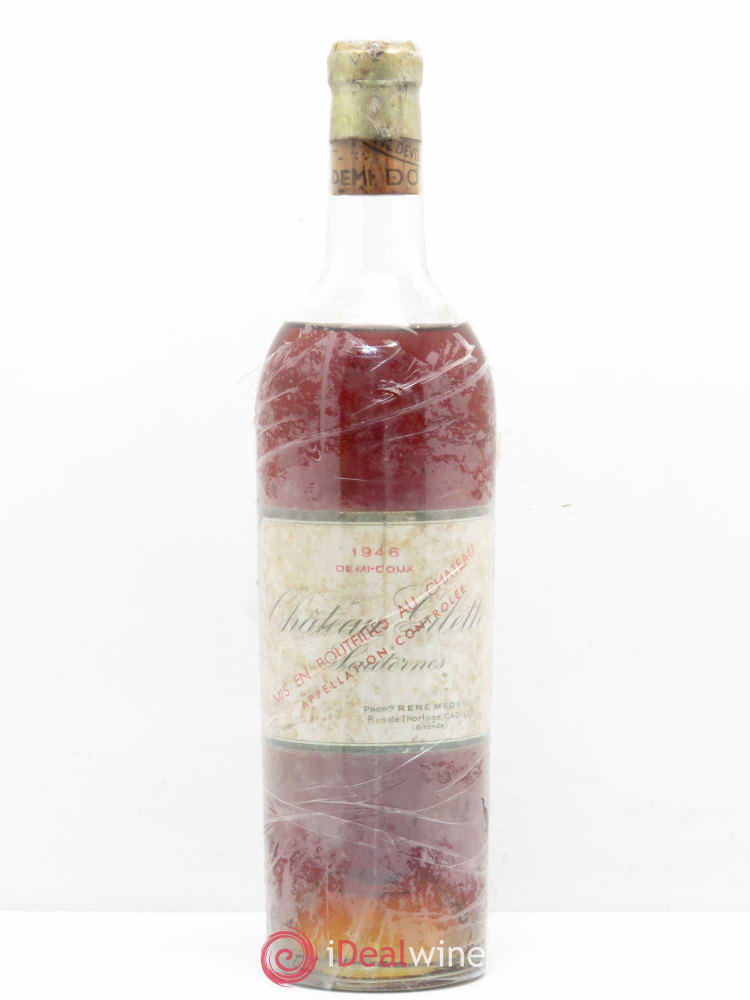 Château Gilette Demi doux 1946 - Lotto di 1 bottiglia - 0