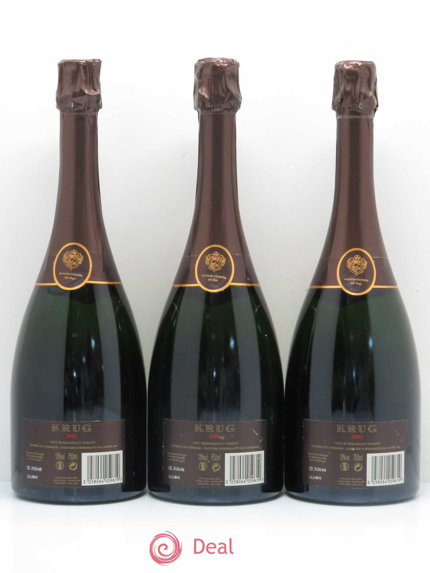 Vintage Krug 2003 - Lot de 3 bouteilles - 1