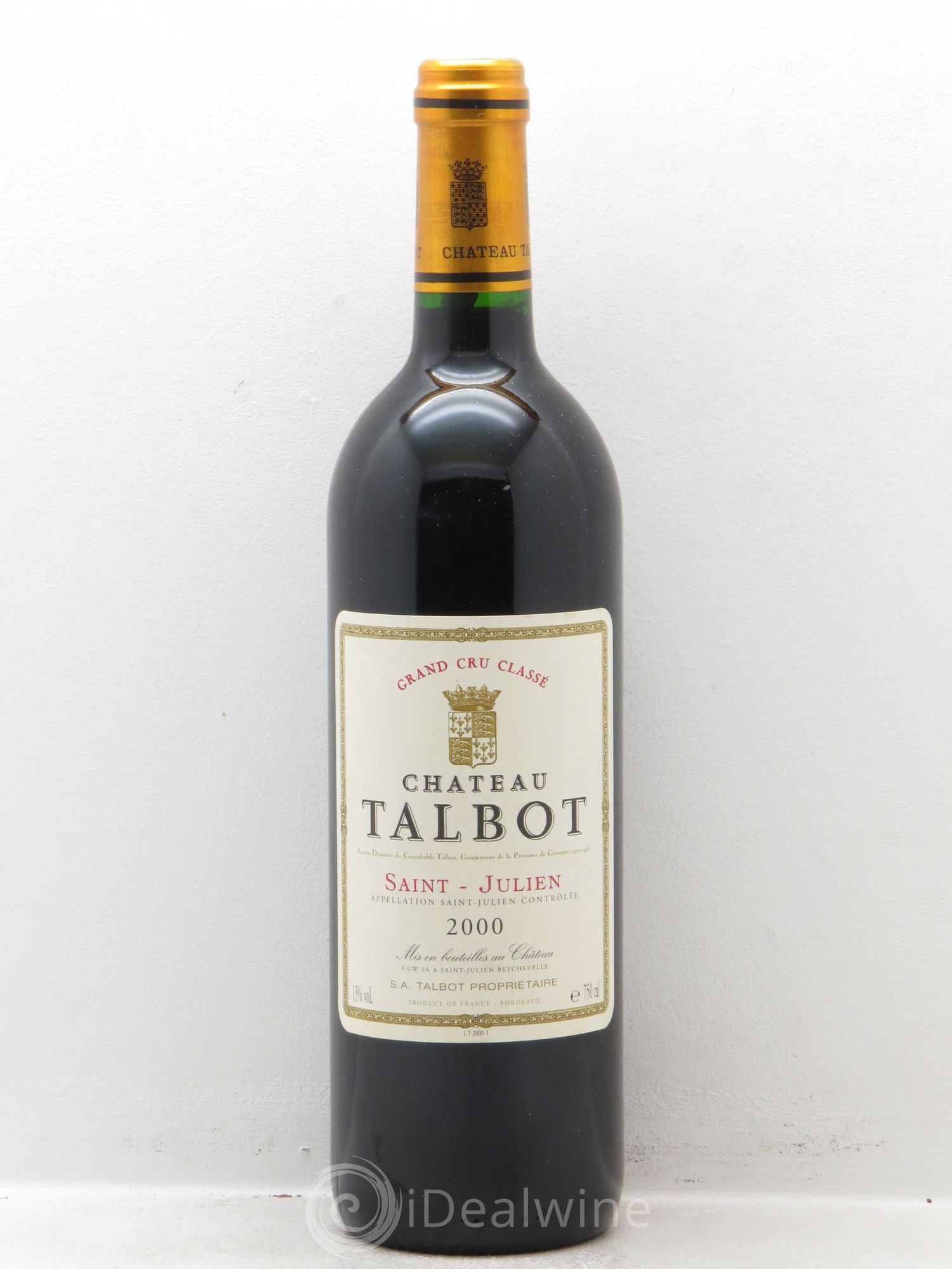 Château Talbot 4ème Grand Cru Classé 2000 - Lot de 1 bouteille - 0
