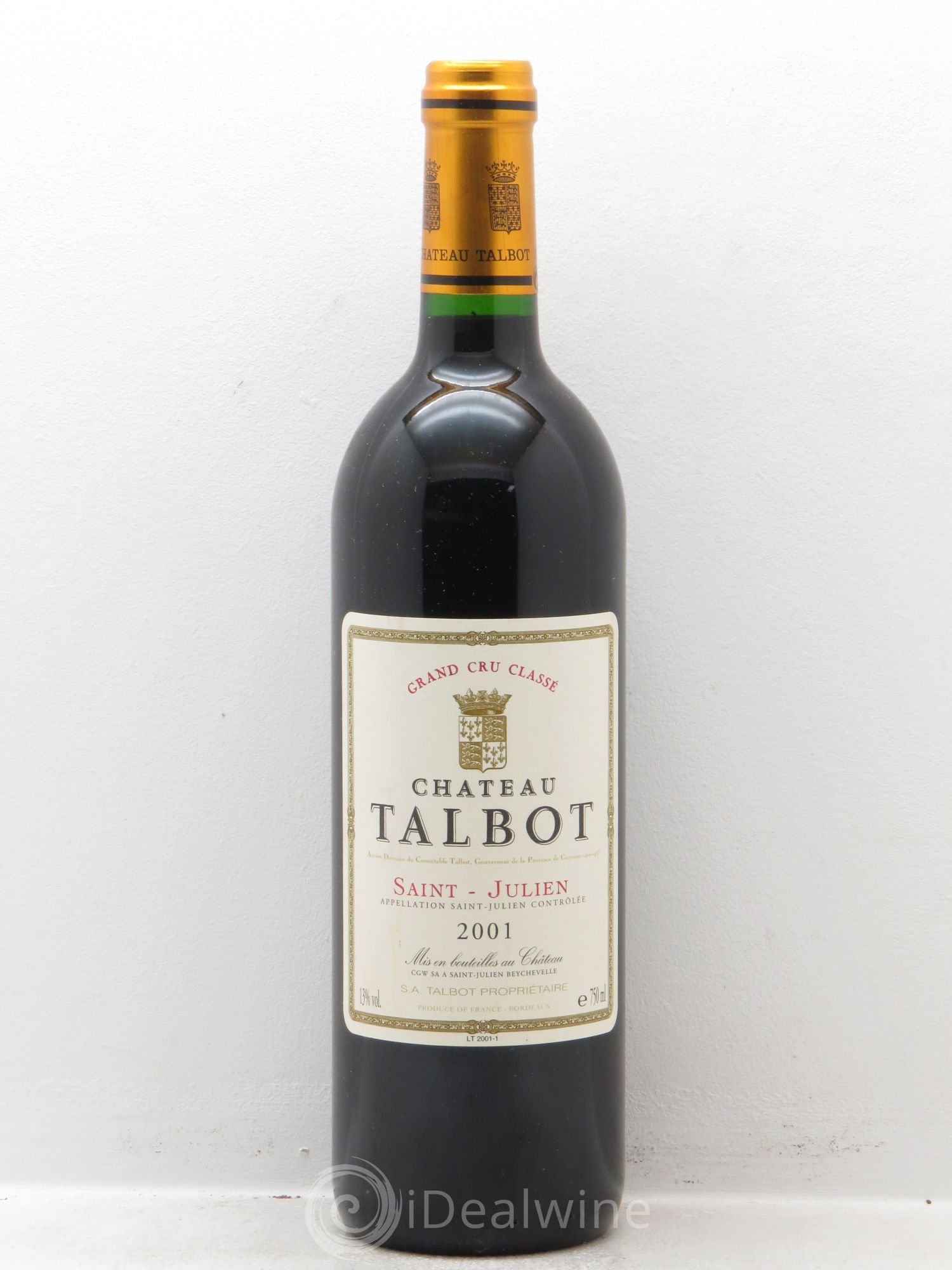 Château Talbot 4ème Grand Cru Classé 2001 - Lot de 1 bouteille - 0