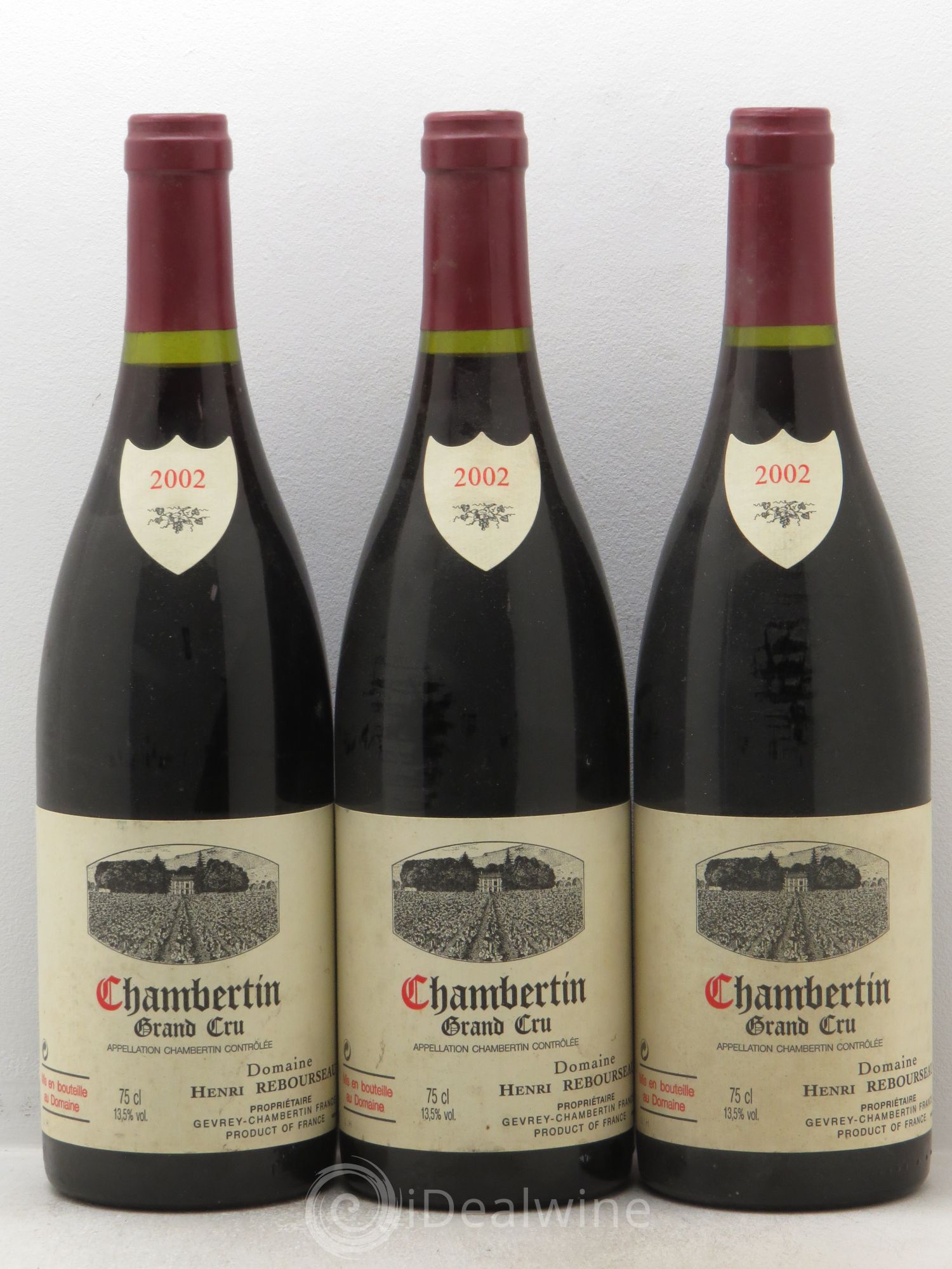 Chambertin Grand Cru Henri Rebourseau 2002 - Lot de 3 bouteilles - 0