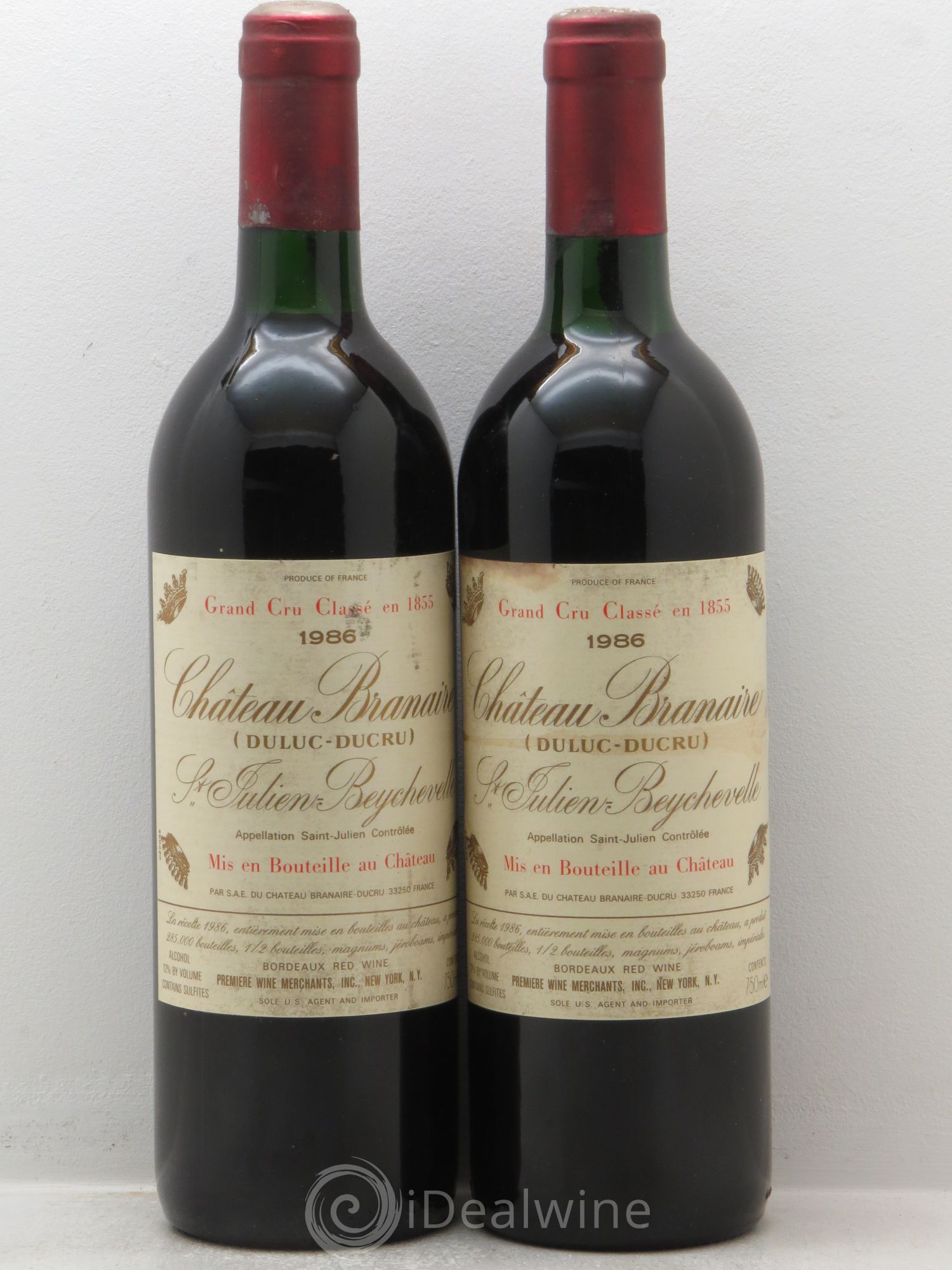 Château Branaire Ducru 4ème Grand Cru Classé 1986 - Lot de 2 bouteilles - 0