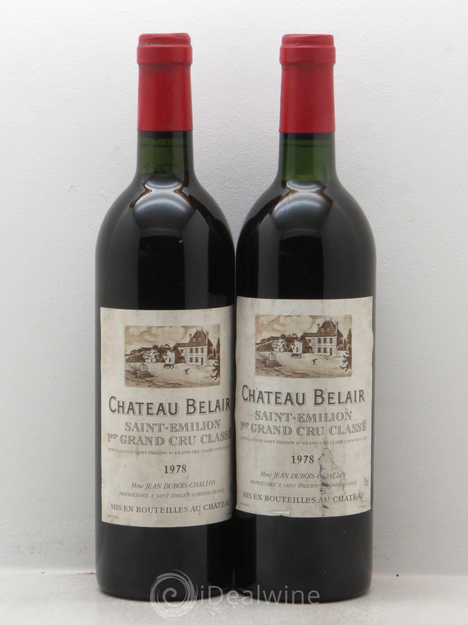 Château Belair (Belair-Monange) 1er Grand Cru Classé B 1978 - Lot de 2 bouteilles - 0