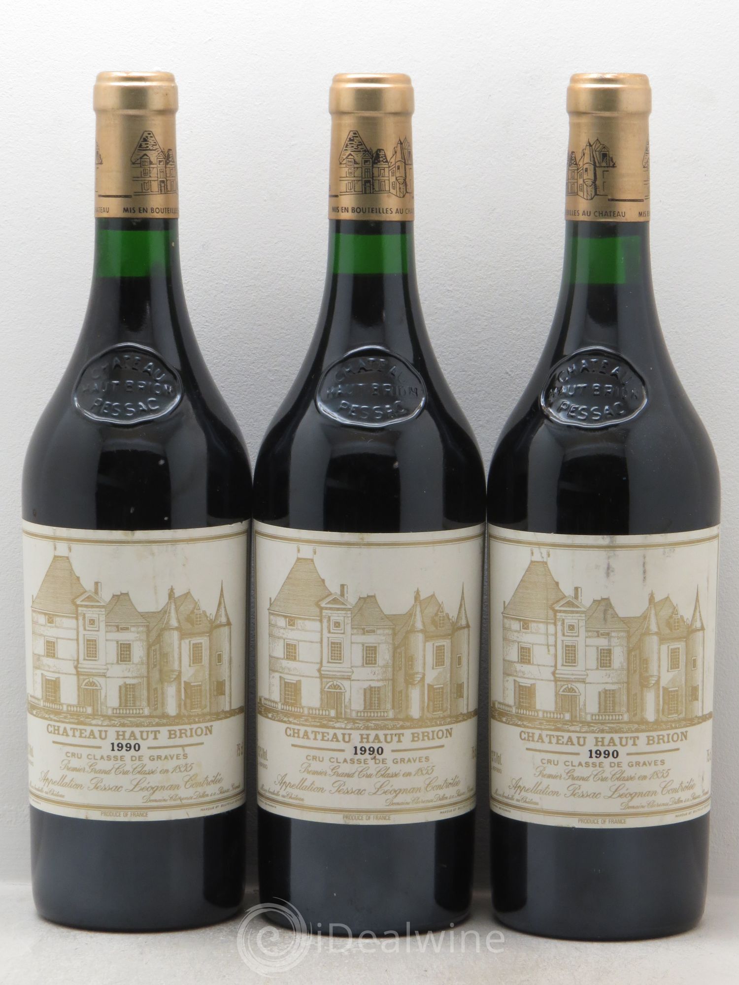 Château Haut Brion 1er Grand Cru Classé 1990 - Lot de 3 bouteilles - 0