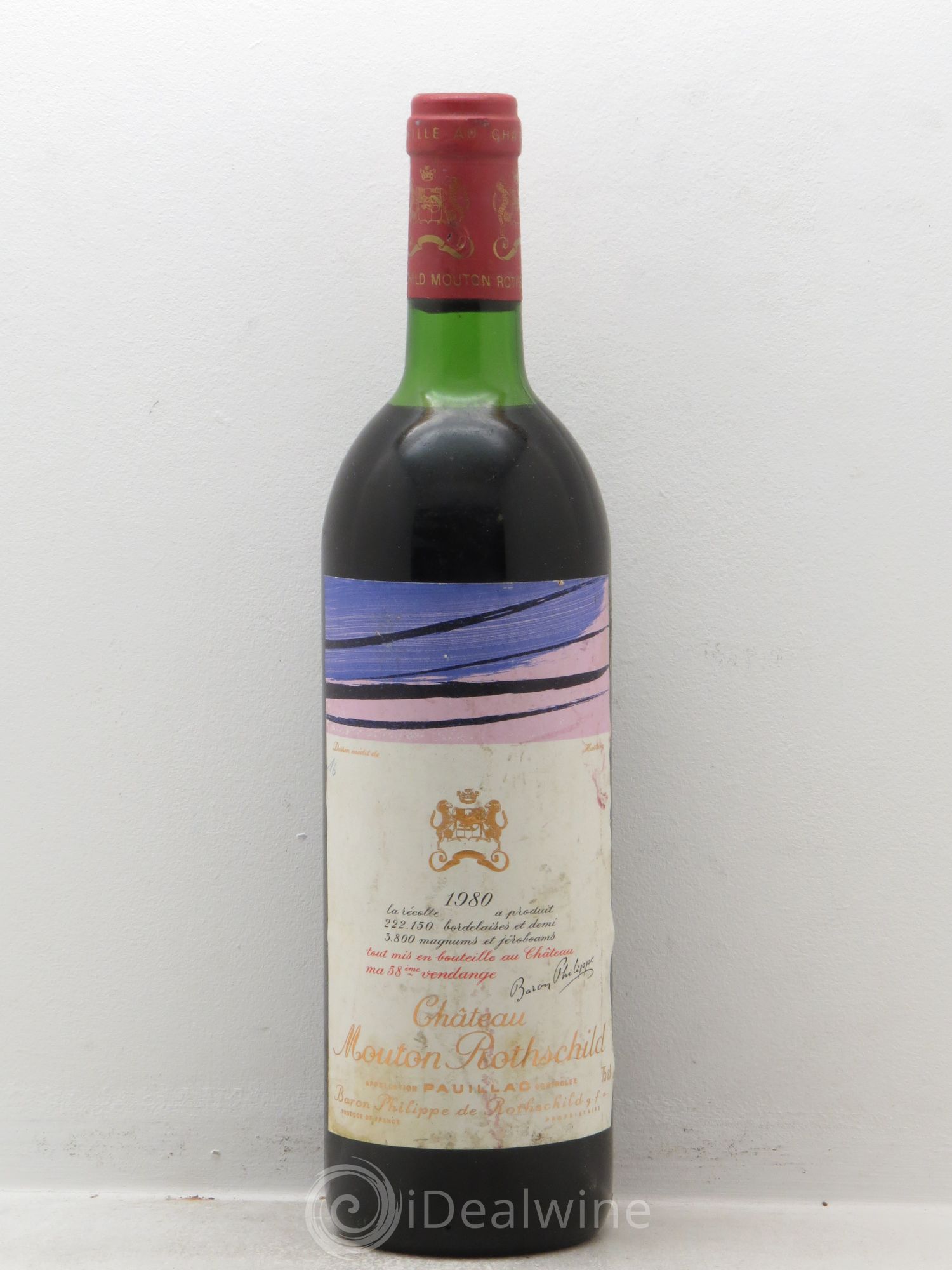 Château Mouton Rothschild 1er Grand Cru Classé 1980 - Lot de 1 bouteille - 0