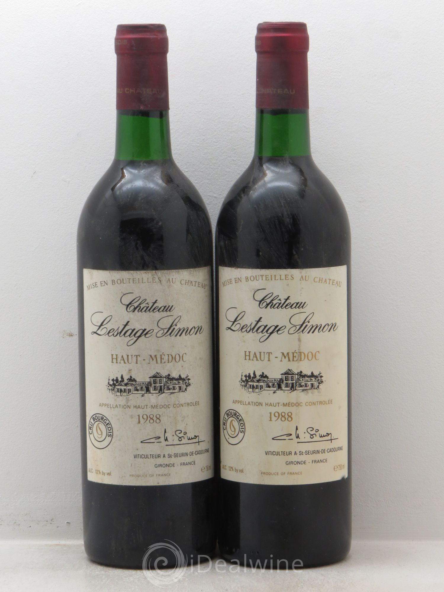 Château Lestage Simon Cru Bourgeois 1988 - Lot de 2 bouteilles - 0
