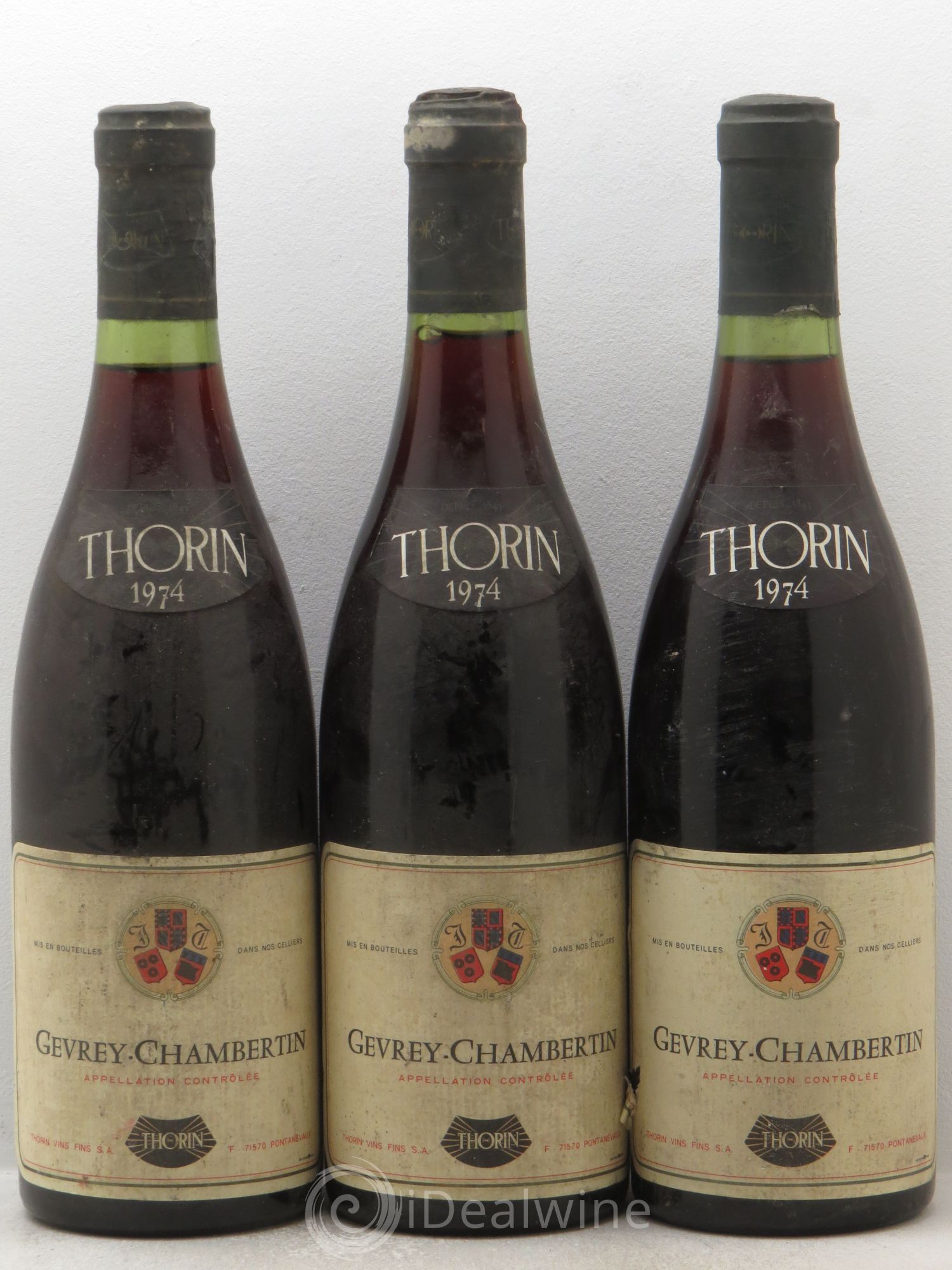 Gevrey-Chambertin Thorin 1974 - Lot de 3 bouteilles - 0