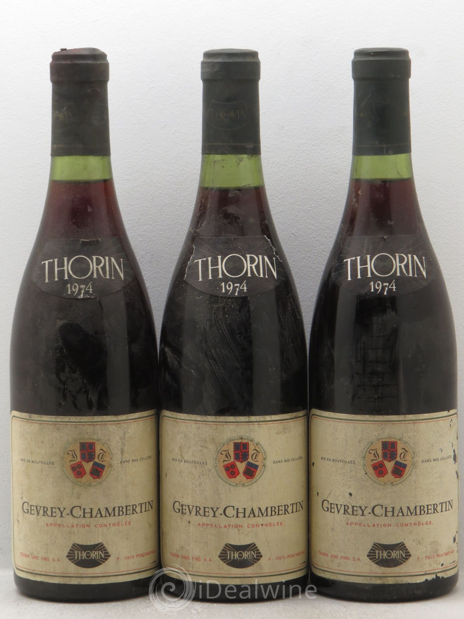 Gevrey-Chambertin Thorin 1974 - Lot de 3 bouteilles - 0