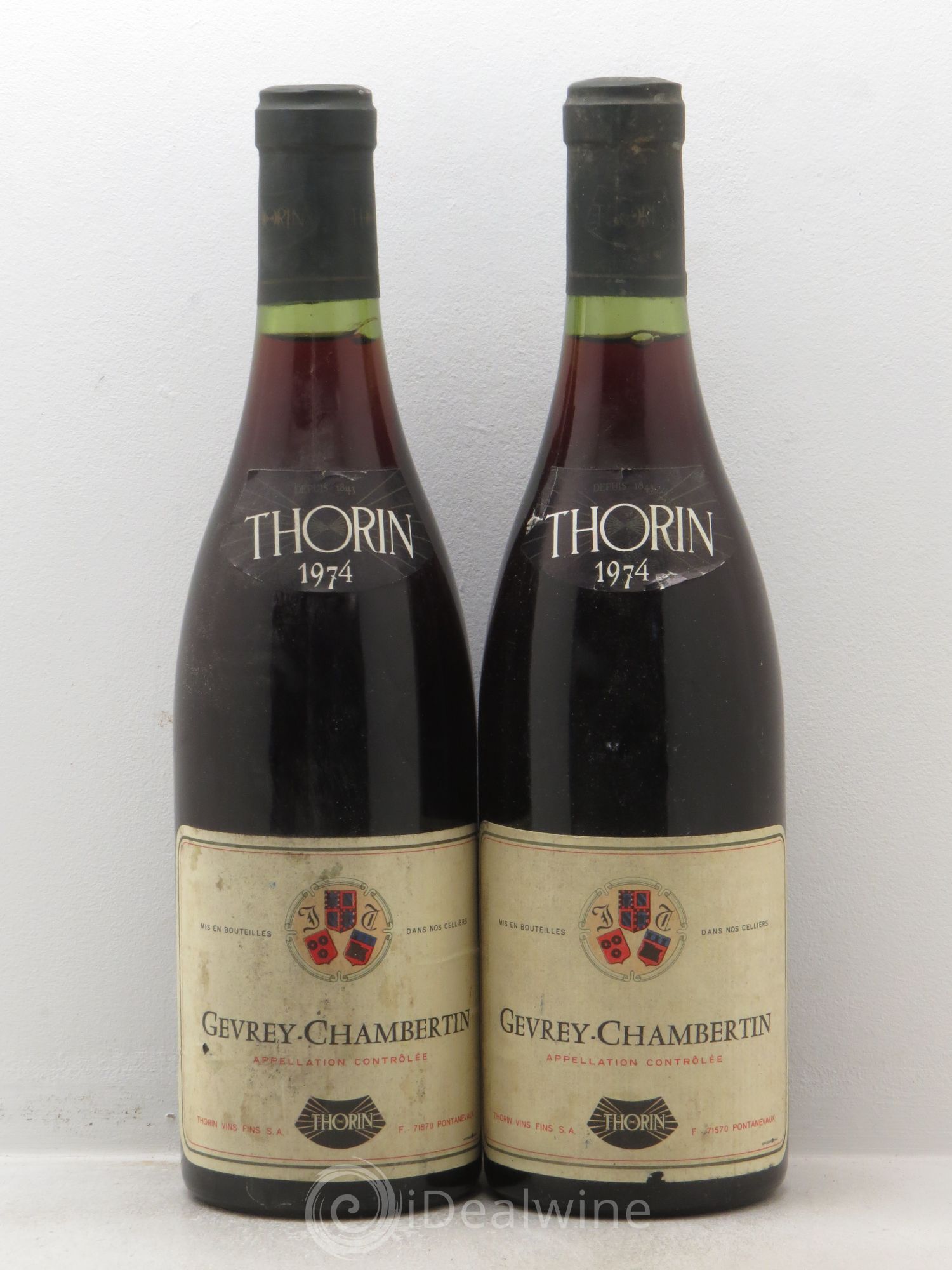 Gevrey-Chambertin Thorin 1974 - Lot de 2 bouteilles - 0