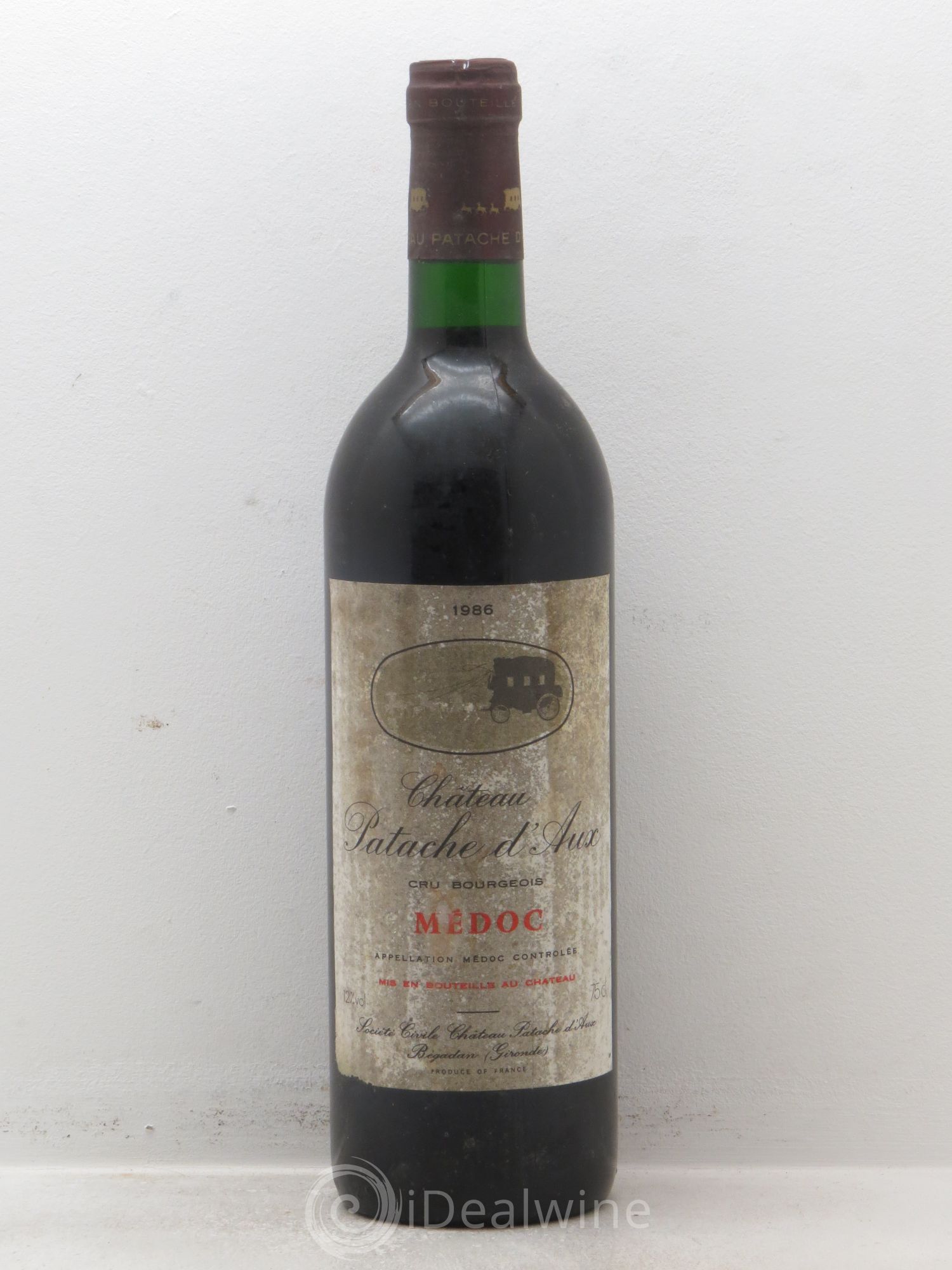 Château Patache d'Aux Cru Bourgeois 1986 - Lot de 1 bouteille - 0