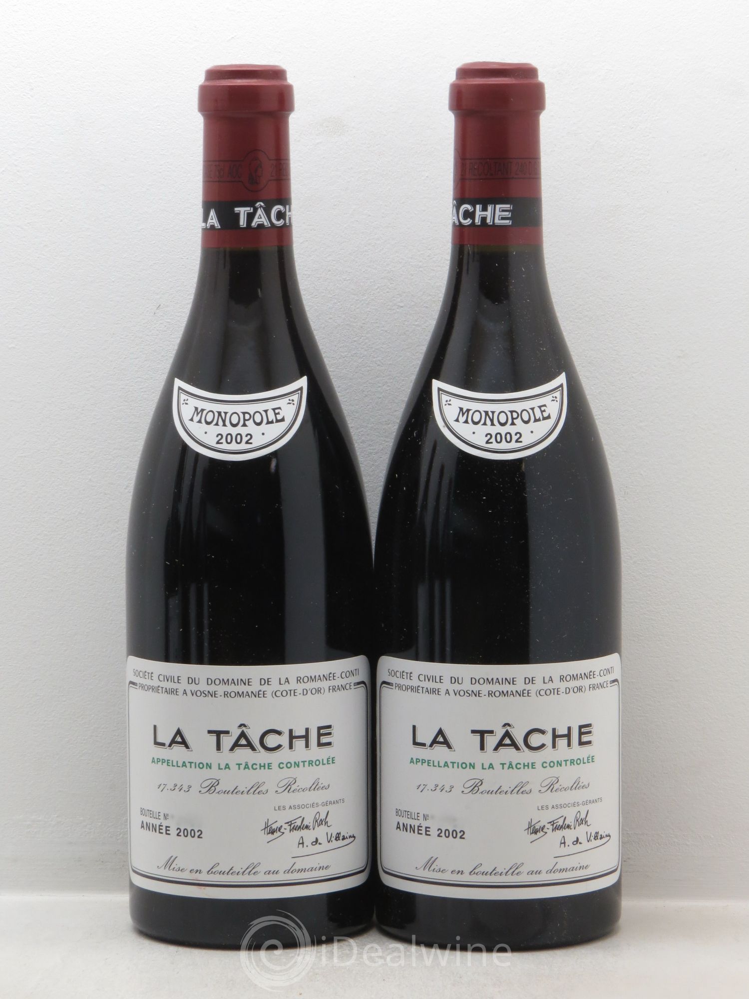 La Tâche Grand Cru Domaine de la Romanée-Conti 2002 - Lot de 5 bouteilles - 1