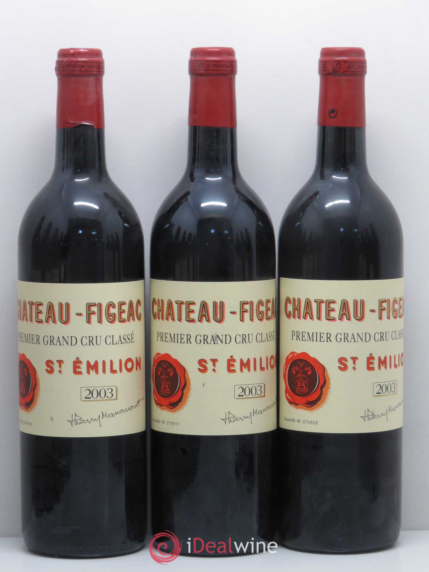 Château Figeac 1er Grand Cru Classé A 2003 - Lot de 12 bouteilles - 1