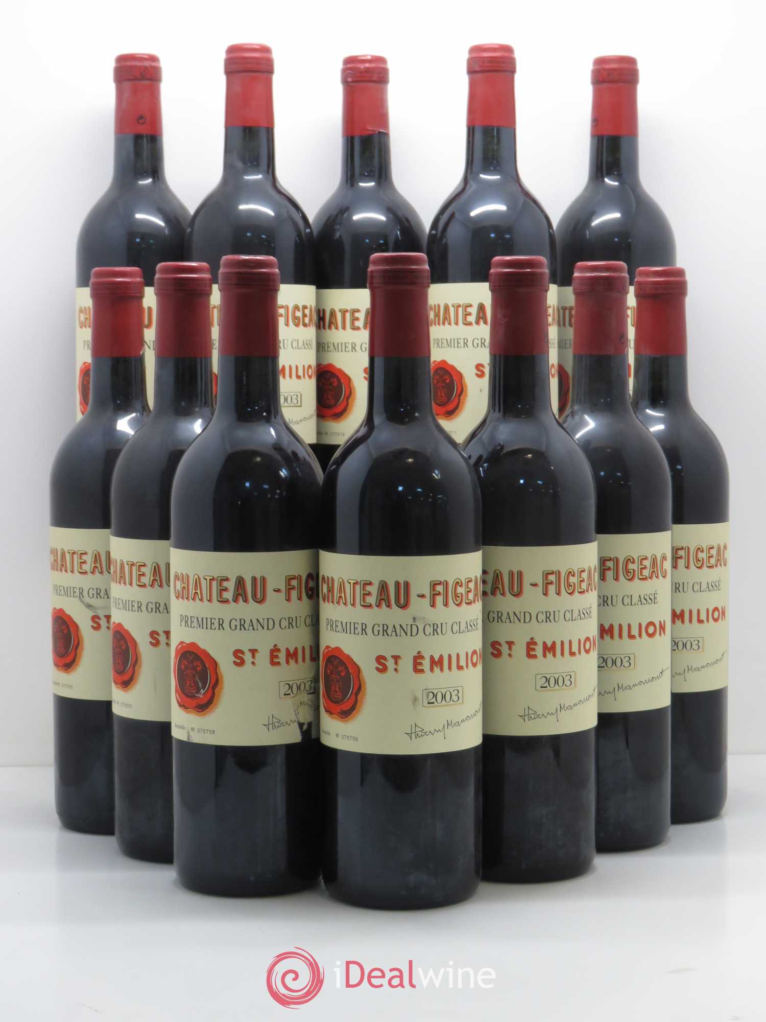 Château Figeac 1er Grand Cru Classé A 2003 - Lot de 12 bouteilles - 0