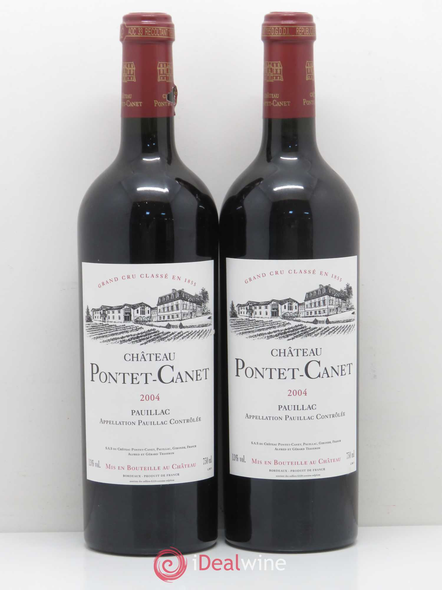 Château Pontet Canet 5ème Grand Cru Classé 2004 - Lot de 2 bouteilles - 0