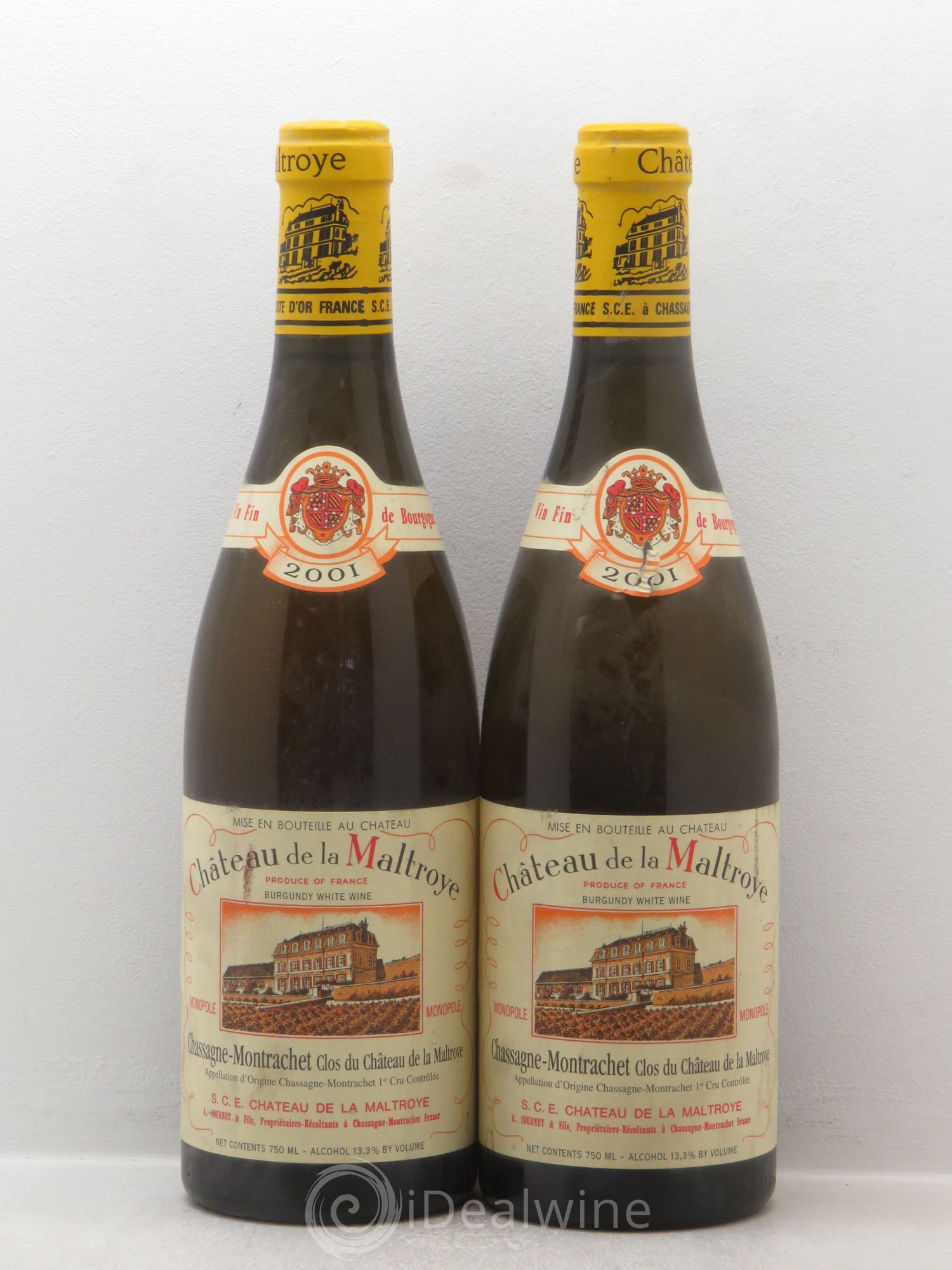 Chassagne-Montrachet 1er Cru Clos du Château de la Maltroye (sans prix de réserve-no reserve) 2001 - Posten von 2 Flaschen - 0