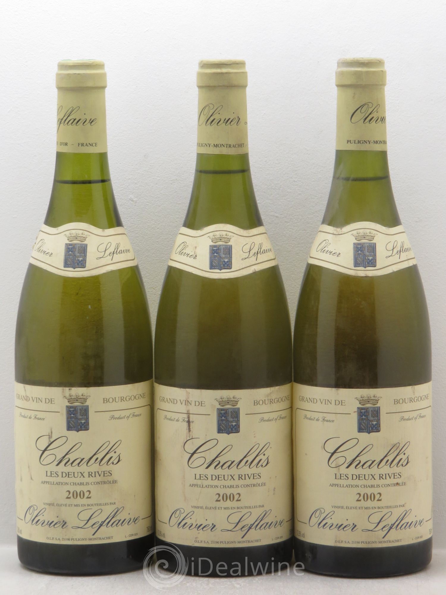 Chablis les 2 Rives Olivier Leflaive 2002 - Posten von 3 Flaschen - 0