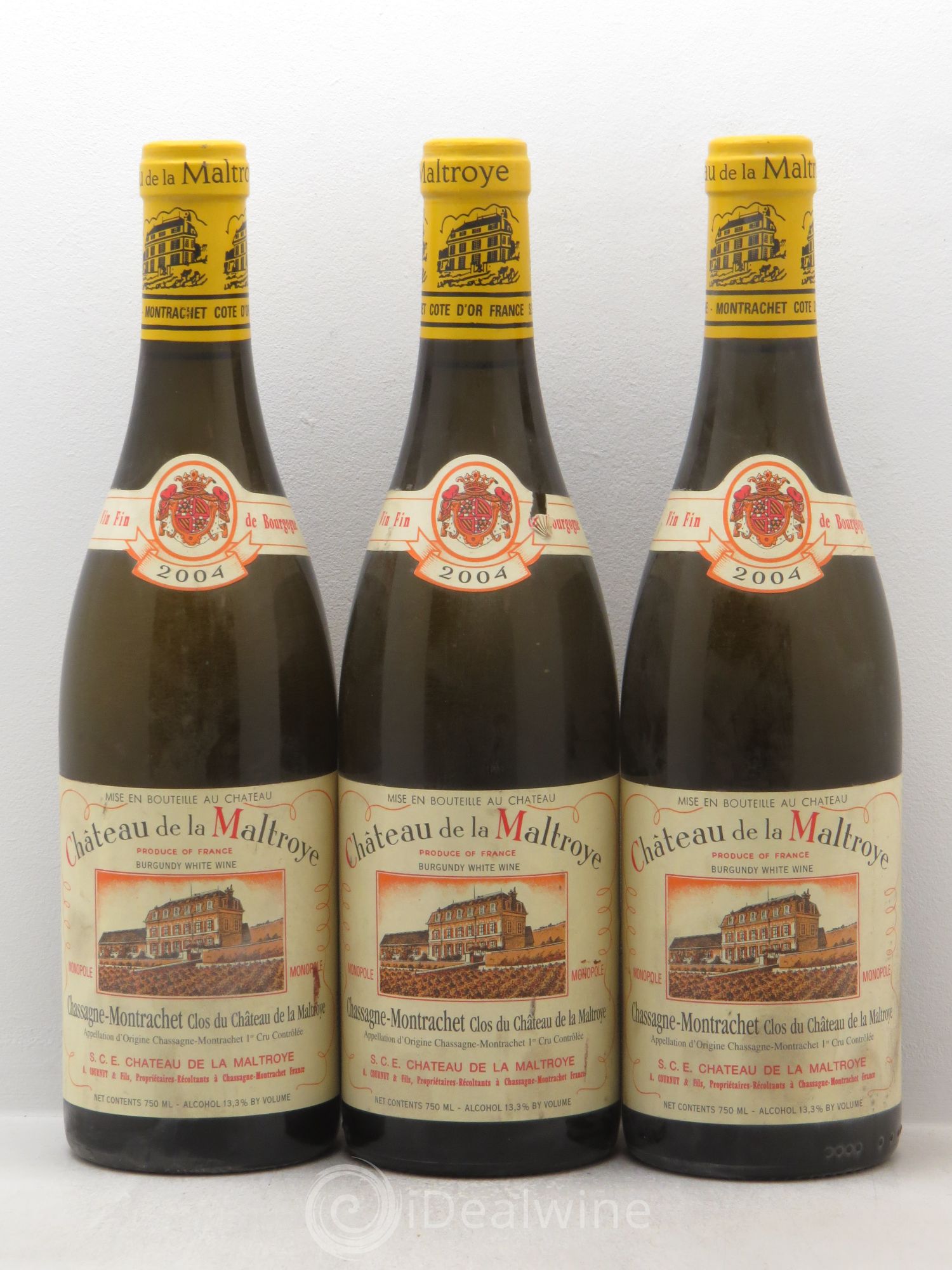 Chassagne-Montrachet 1er Cru "Clos du Château de la Maltroye" 2004 - Posten von 3 Flaschen - 0