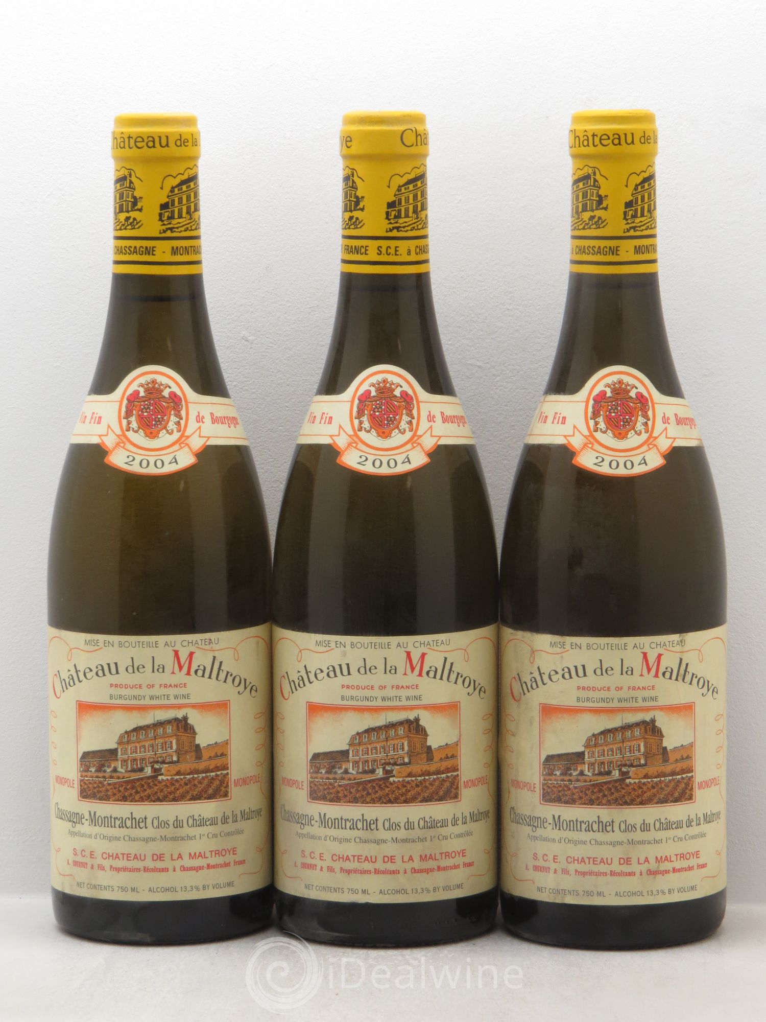 Chassagne-Montrachet 1er Cru "Clos du Château de la Maltroye" 2004 - Posten von 3 Flaschen - 0