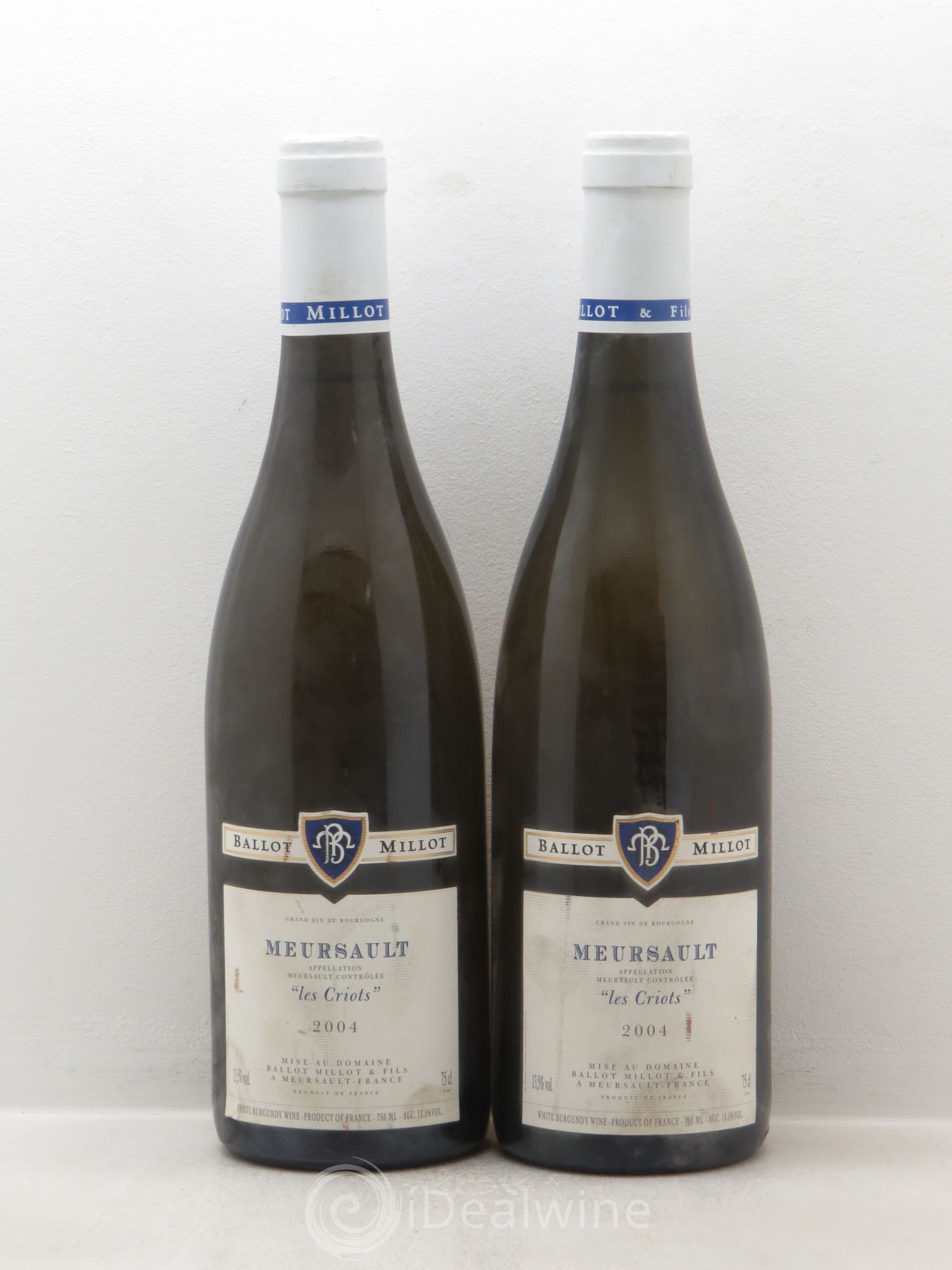 Meursault "les Criots" Ballot Millot 2004 - Posten von 2 Flaschen - 0
