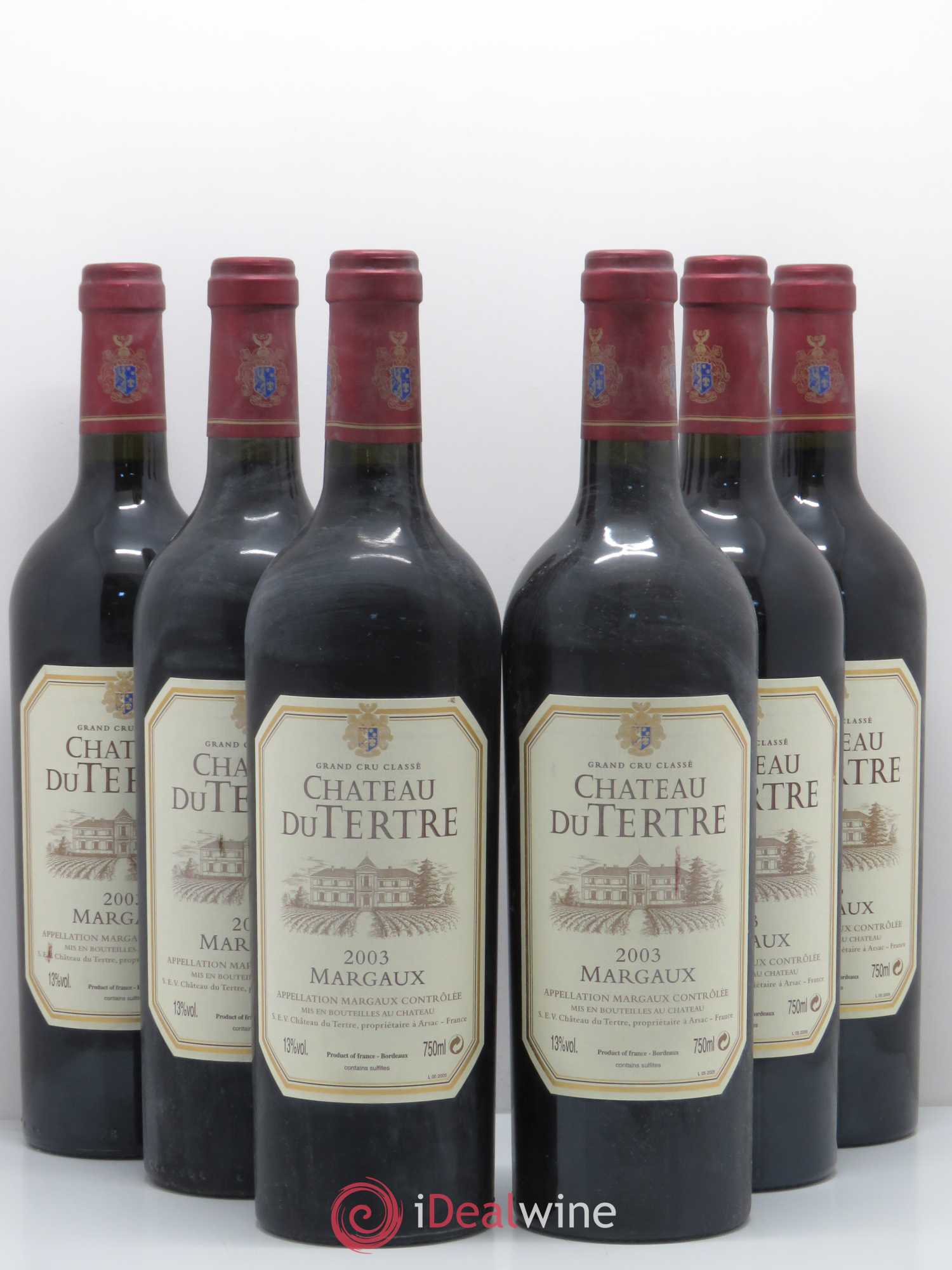 Château du Tertre 5ème Grand Cru Classé 2003 - Lot de 6 bouteilles - 0
