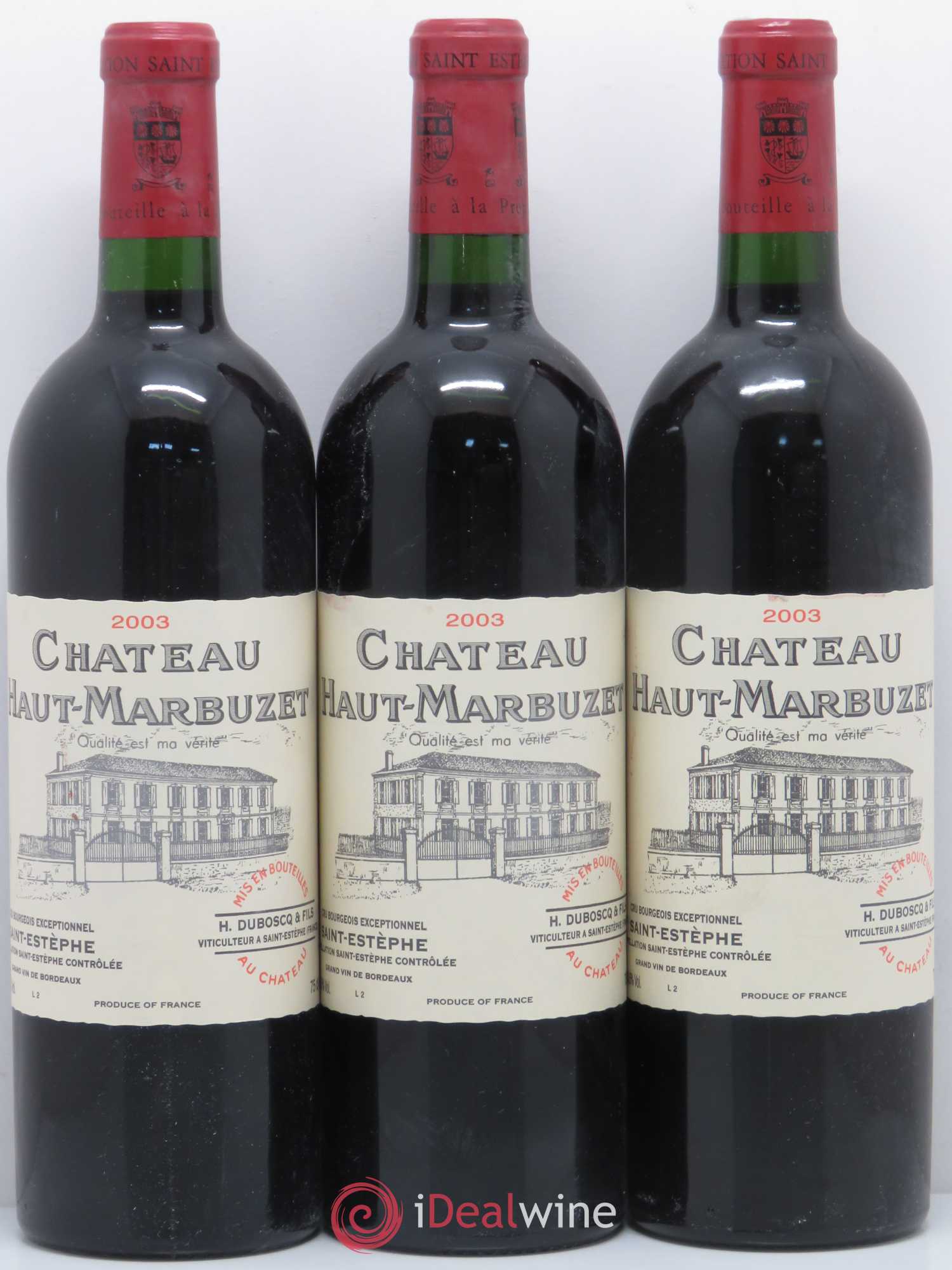 Château Haut Marbuzet 2003 - Lot de 12 bouteilles - 1