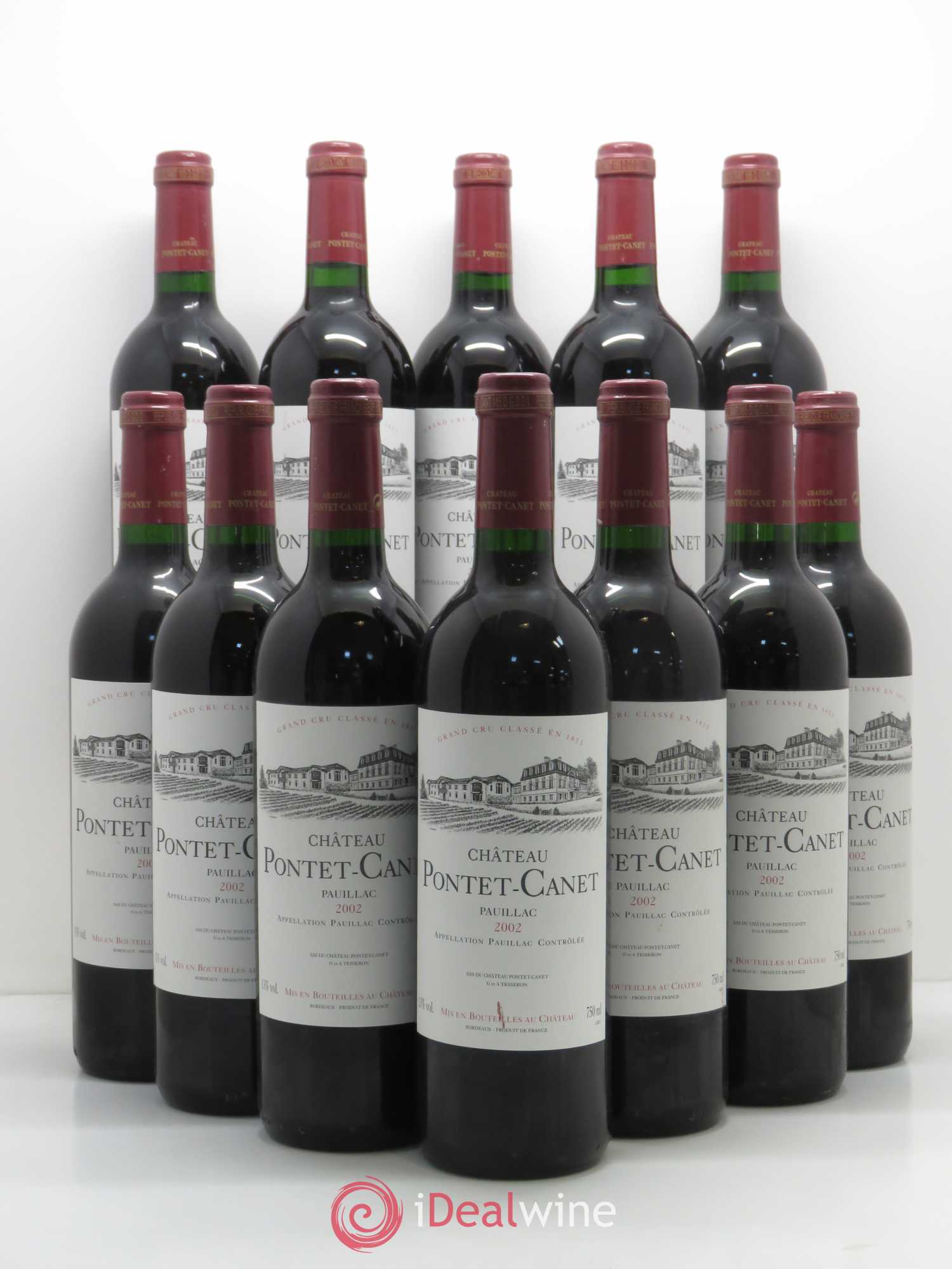 Château Pontet Canet 5ème Grand Cru Classé 2002 - Lot de 12 bouteilles - 0