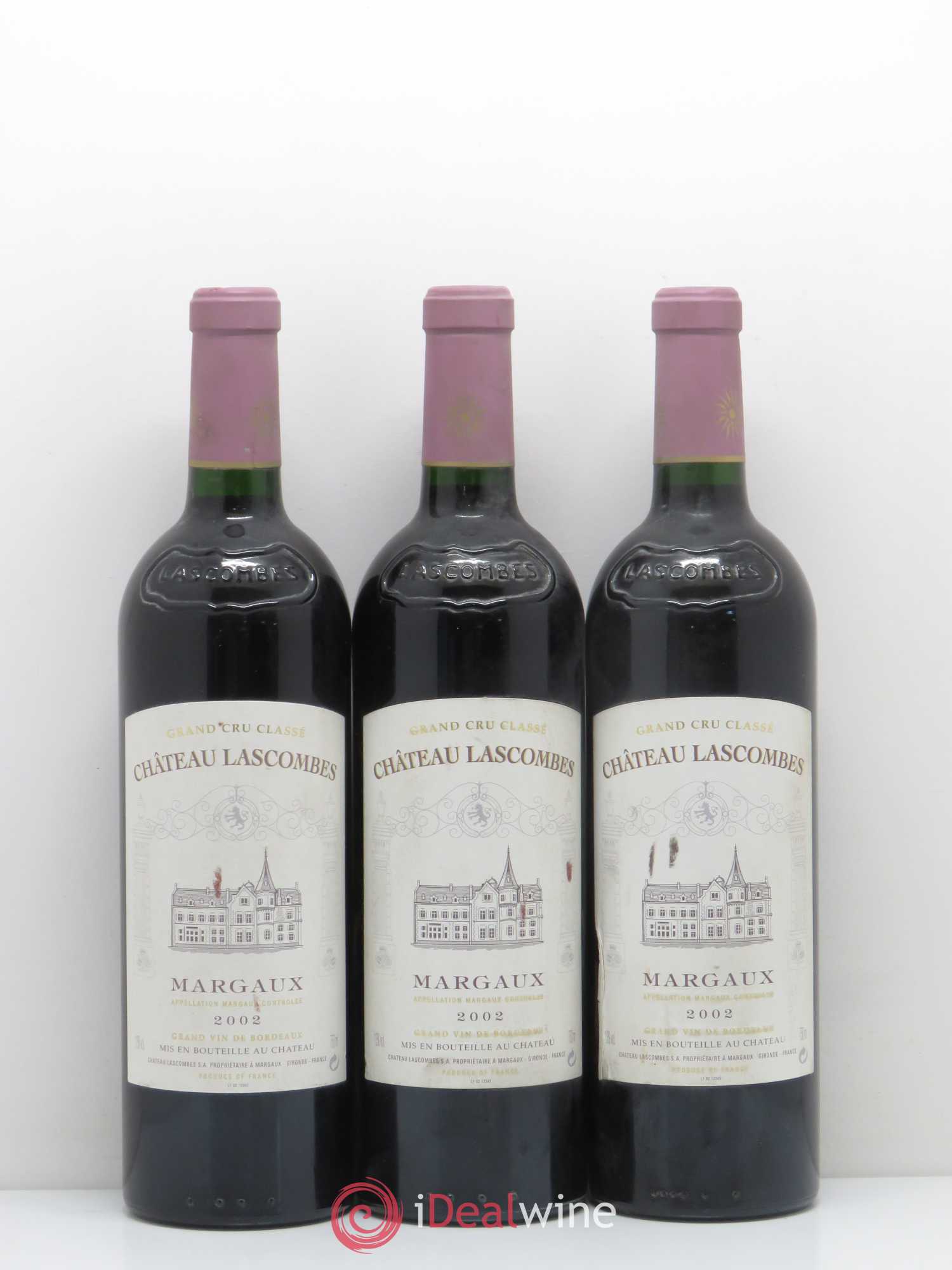 Château Lascombes 2ème Grand Cru Classé 2002 - Lot de 3 bouteilles - 0