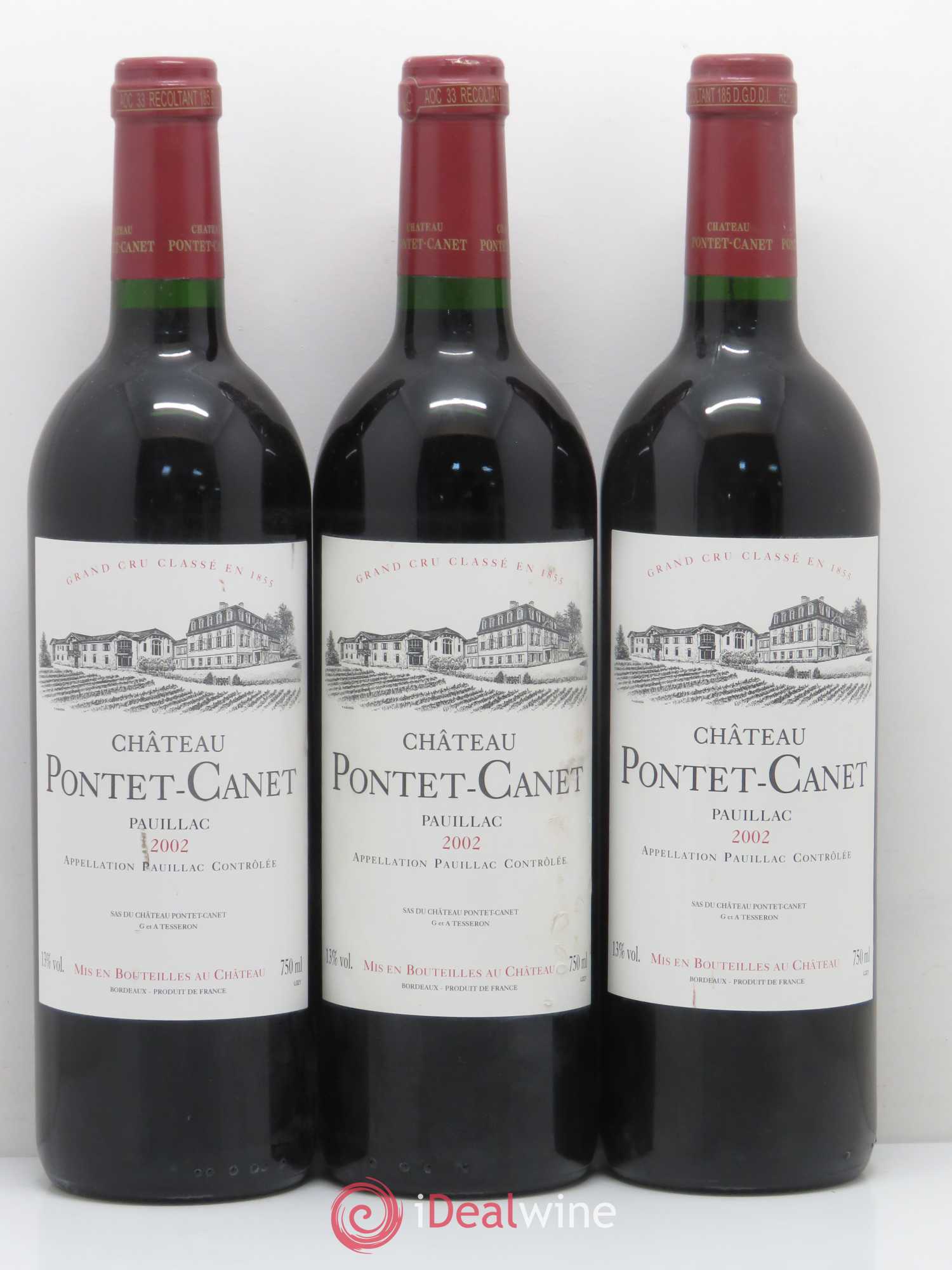 Château Pontet Canet 5ème Grand Cru Classé 2002 - Lot de 6 bouteilles - 1