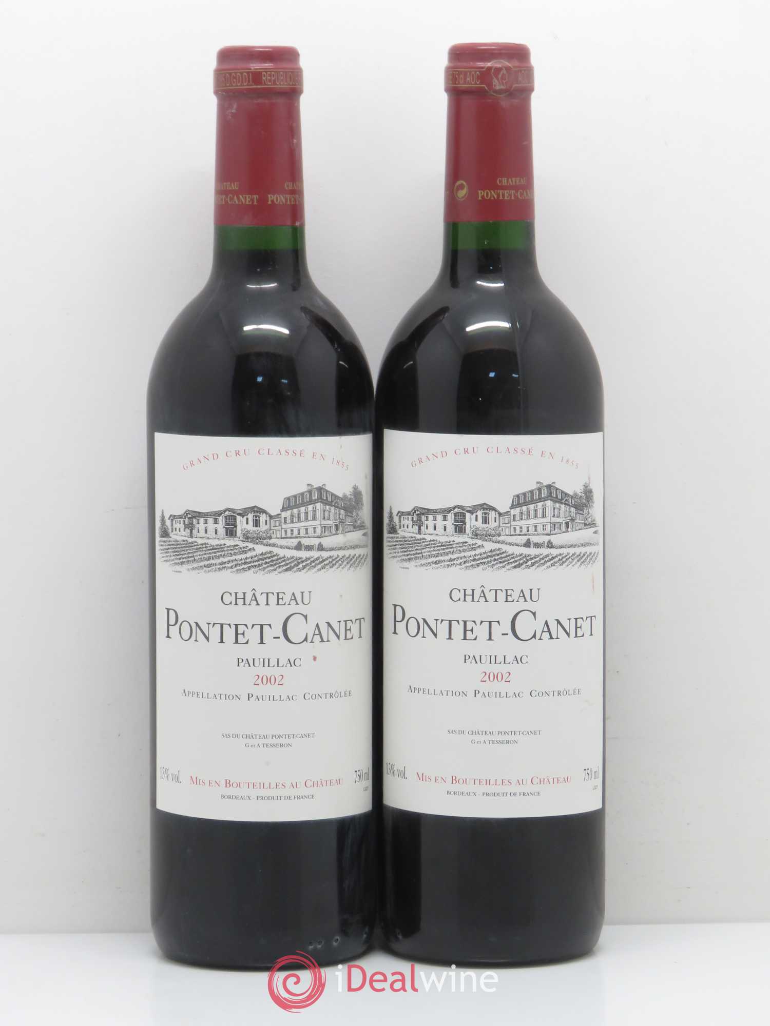 Château Pontet Canet 5ème Grand Cru Classé 2002 - Lot de 2 bouteilles - 0