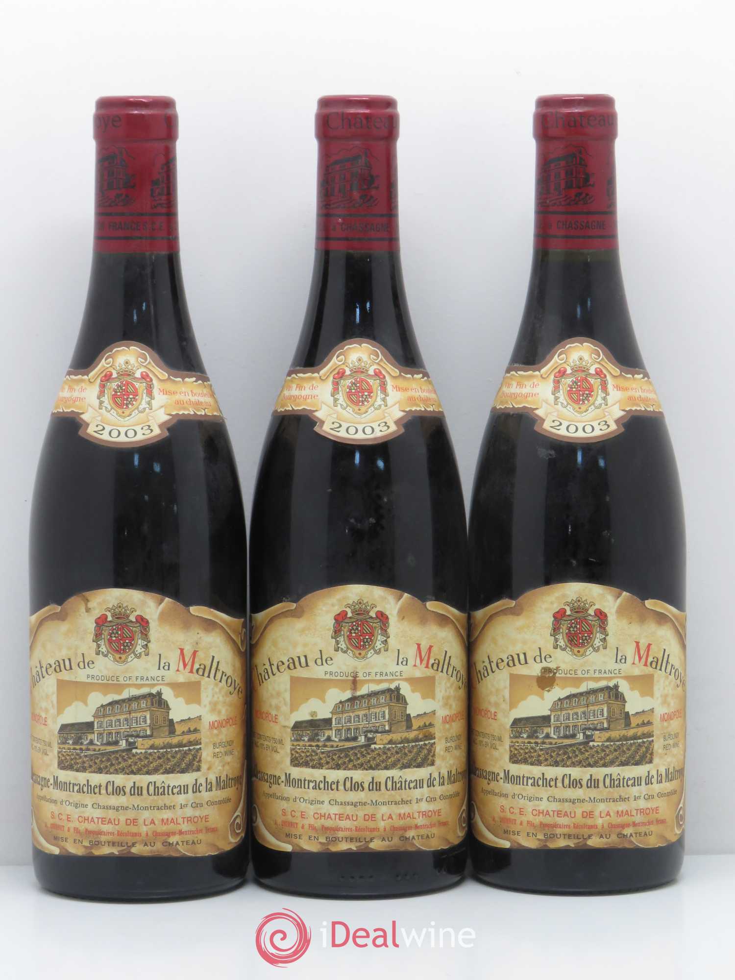 Chassagne-Montrachet 1er Cru Château de la Maltroye 2003 - Lot de 6 bouteilles - 1