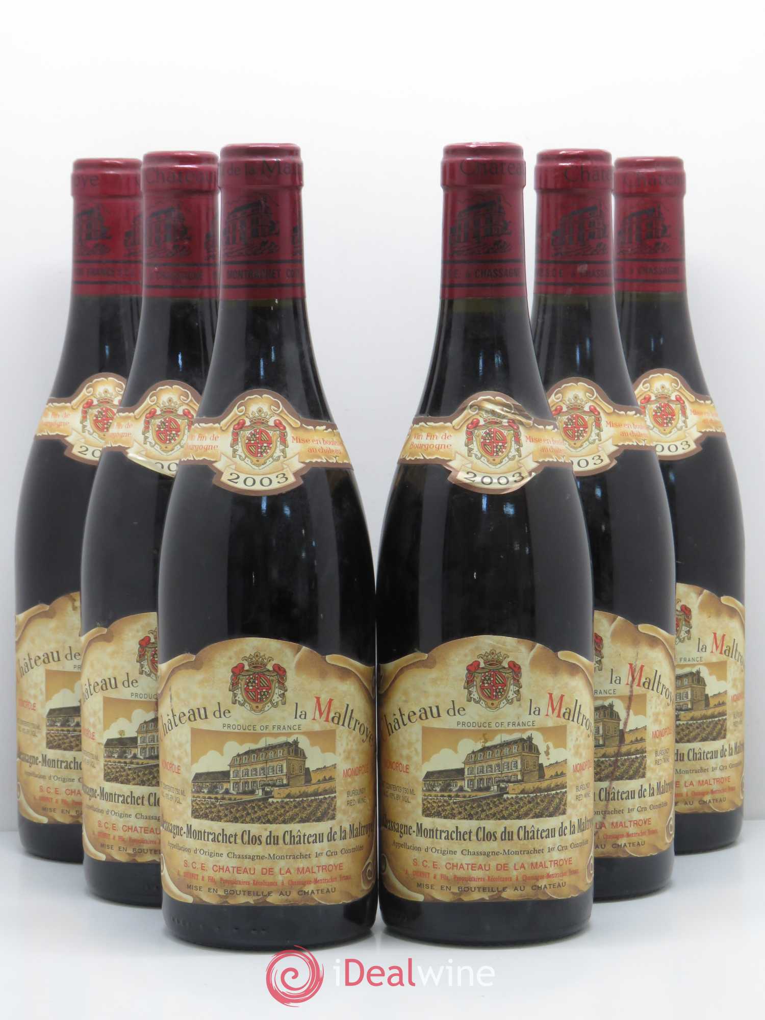 Chassagne-Montrachet 1er Cru Château de la Maltroye 2003 - Lot de 6 bouteilles - 0