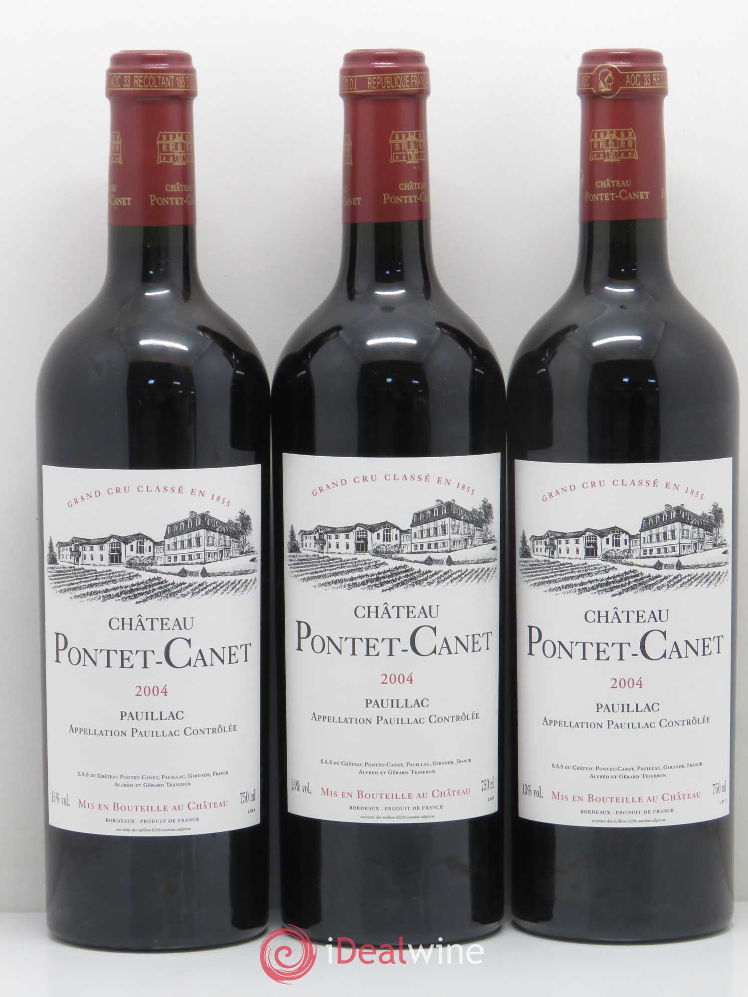Château Pontet Canet 5ème Grand Cru Classé 2004 - Lot de 6 bouteilles - 1