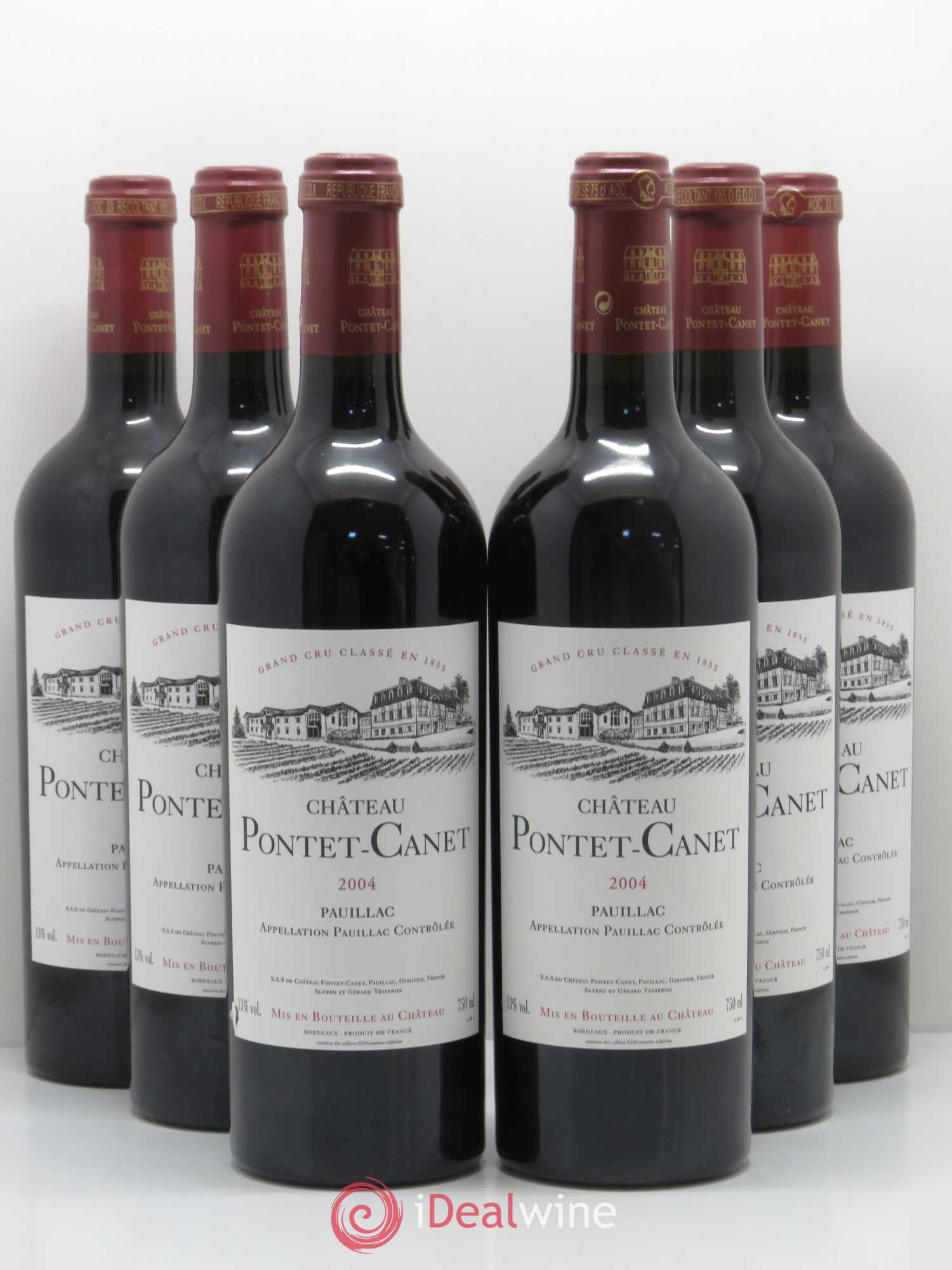 Château Pontet Canet 5ème Grand Cru Classé 2004 - Lot de 6 bouteilles - 0