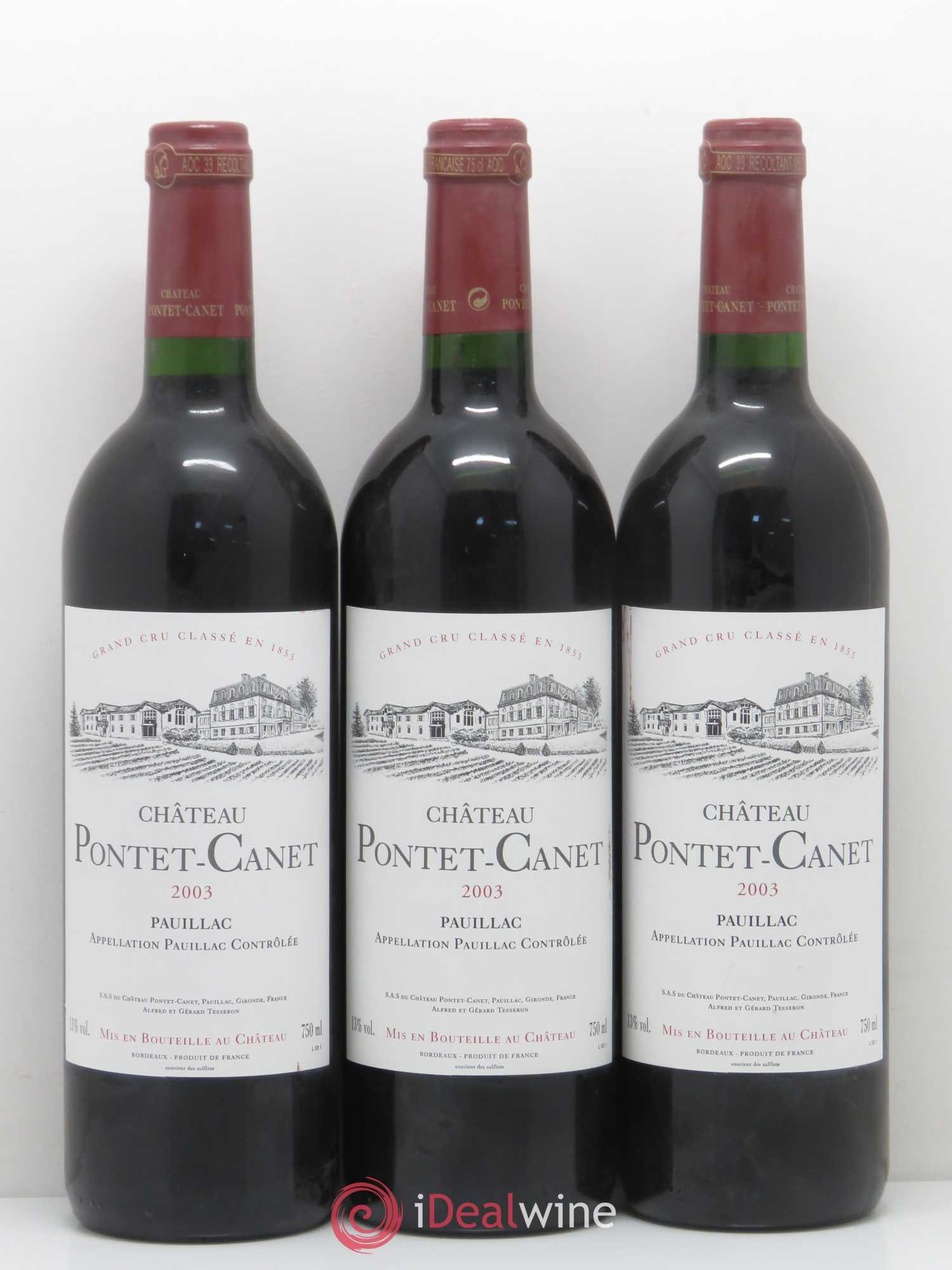 Château Pontet Canet 5ème Grand Cru Classé 2003 - Lot de 12 bouteilles - 1