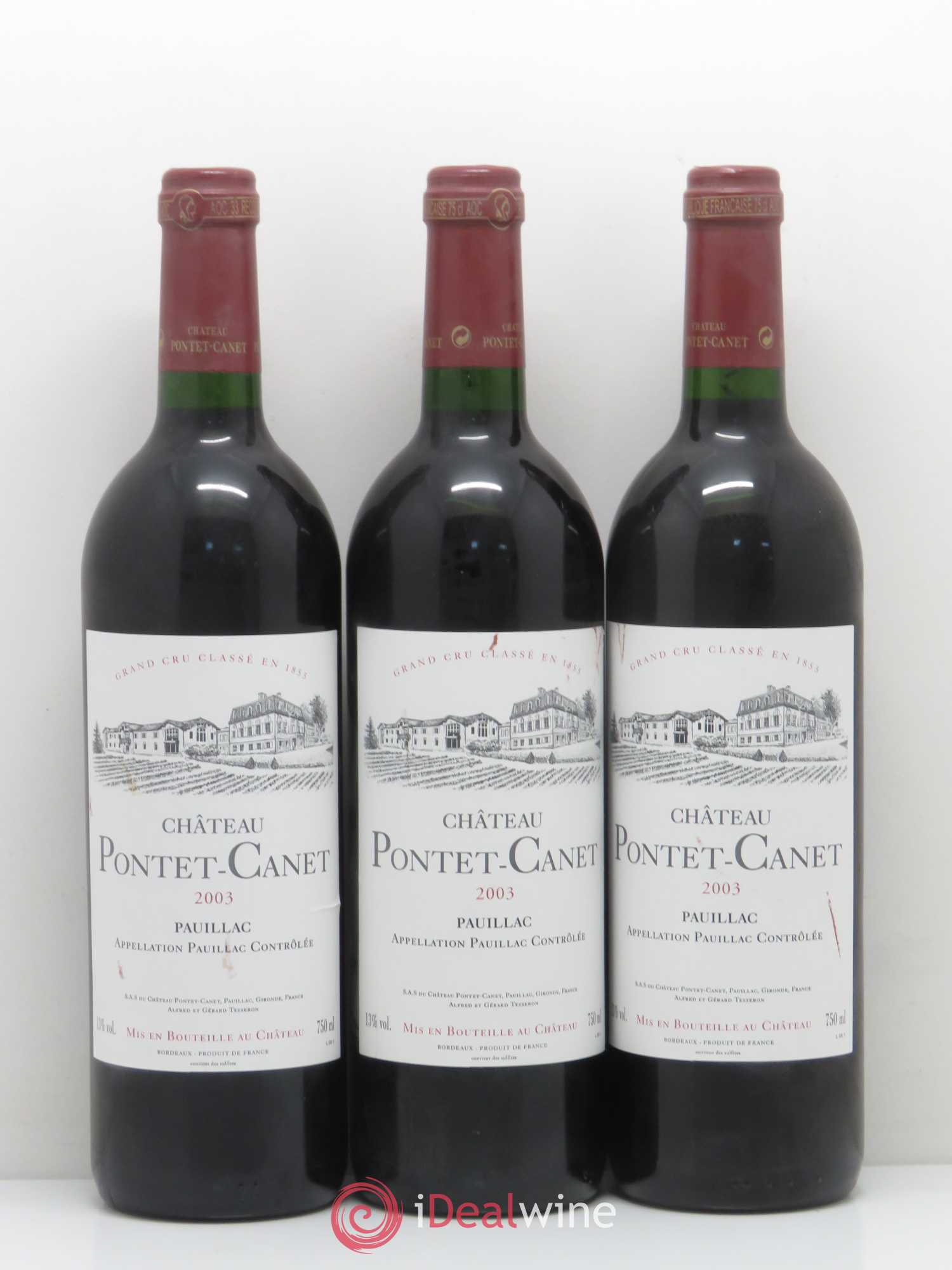 Château Pontet Canet 5ème Grand Cru Classé 2003 - Lot de 12 bouteilles - 2