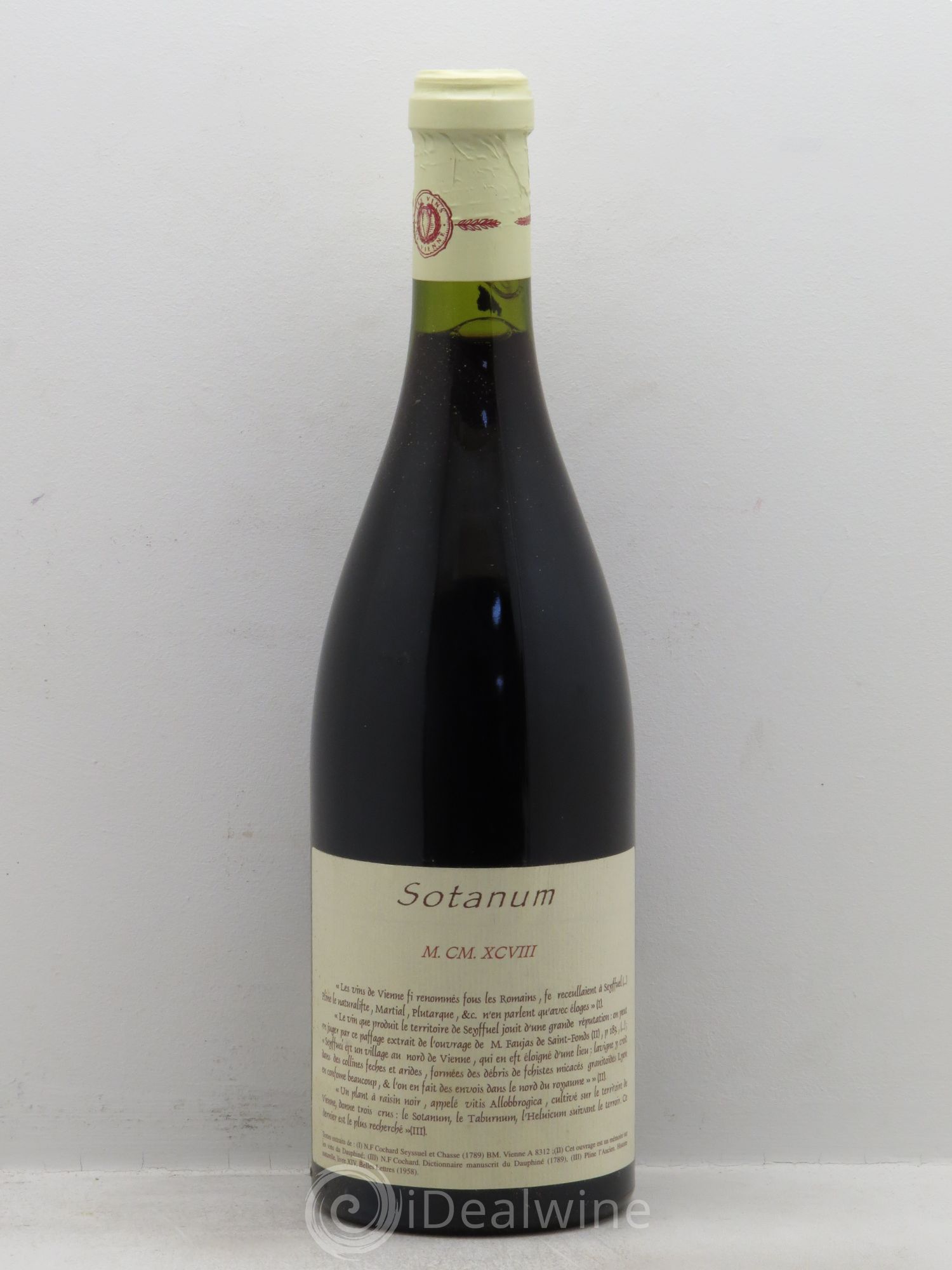 Rhône Vins de Vienne Sotanum 1998 - Posten von 1 Flasche - 0