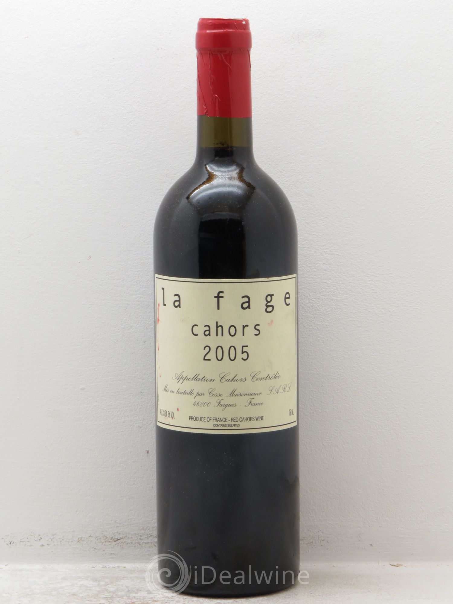 Cahors La Fage Cosse-Maisonneuve (Domaine) (sans prix de réserve) 2005 - Lot de 1 bouteille - 0