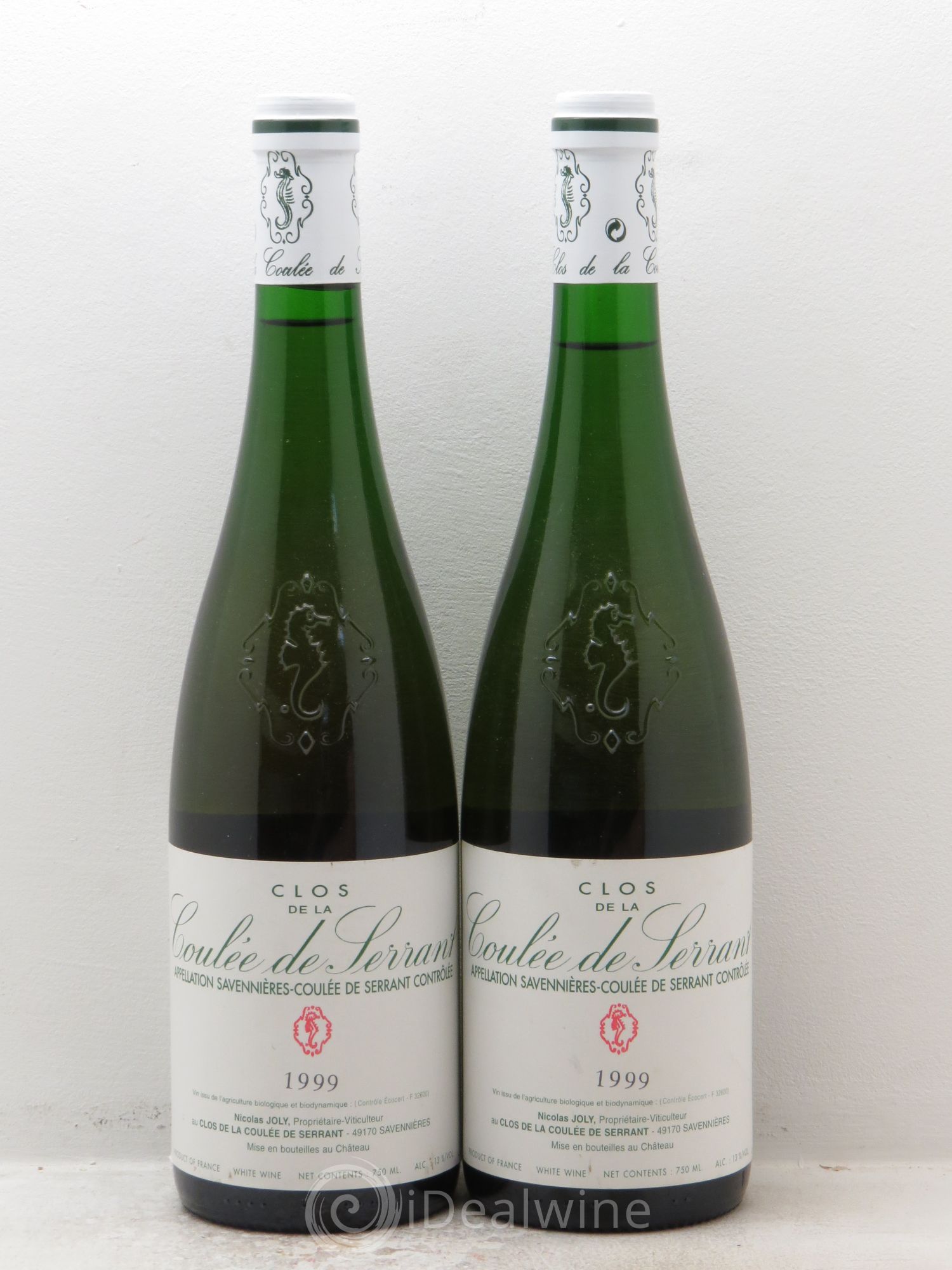 Savennières Clos de la Coulée de Serrant Vignobles de la Coulée de Serrant - Nicolas Joly (sans prix de réserve) 1999 - Lot de 2 bouteilles - 0