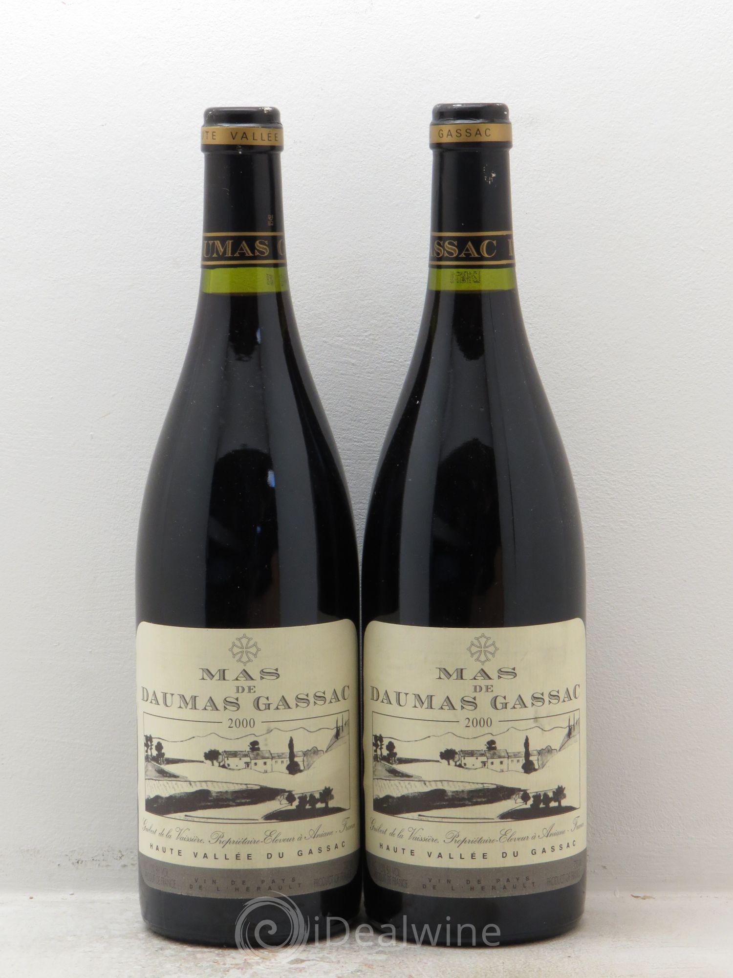 Saint-Guilhem-le-Désert - Cité d'Aniane Mas Daumas Gassac Famille Guibert de La Vaissière 2000 - Lot de 2 bouteilles - 0
