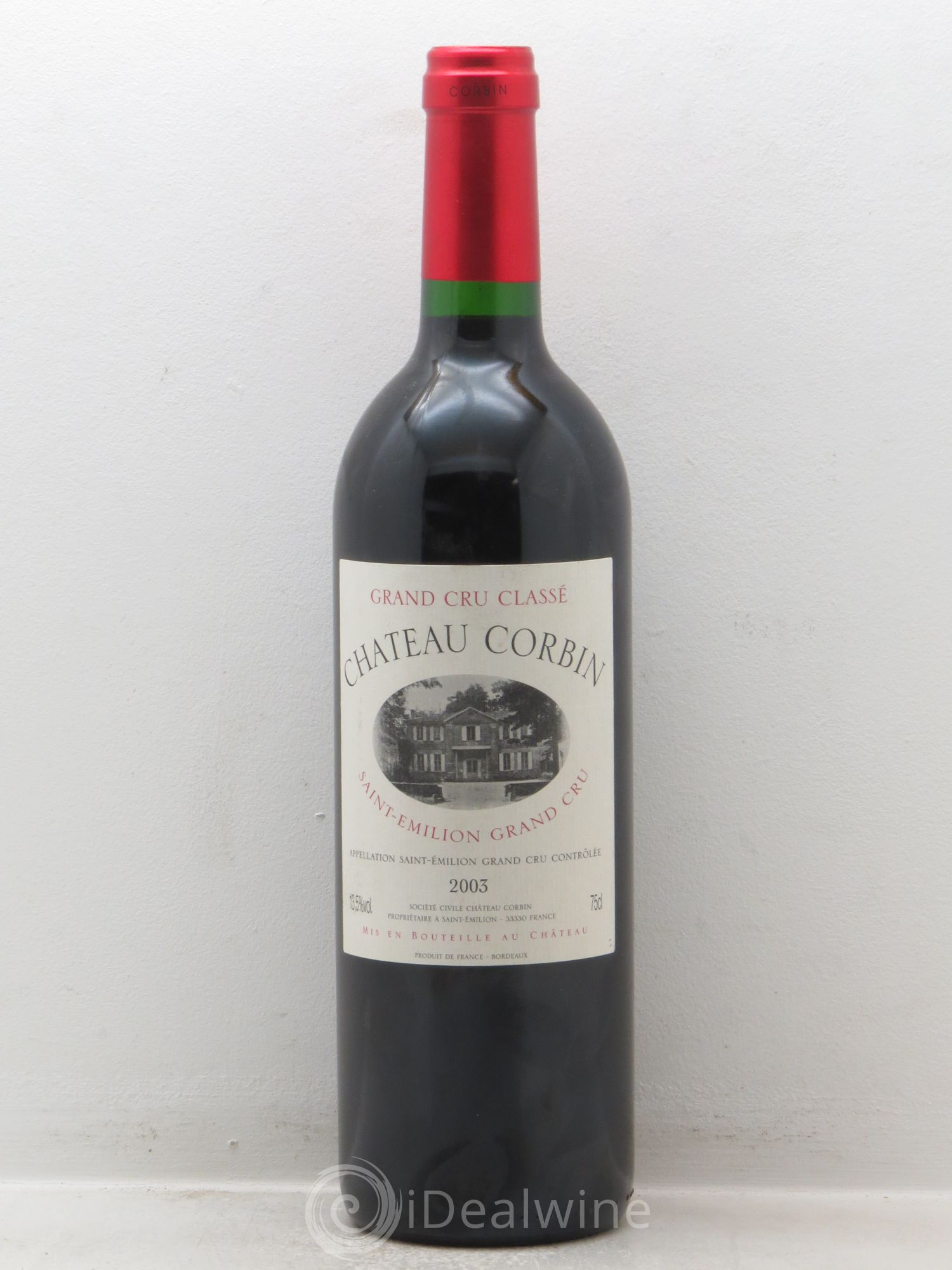 Château Corbin Grand Cru Classé 2003 - Lot de 1 bouteille - 0