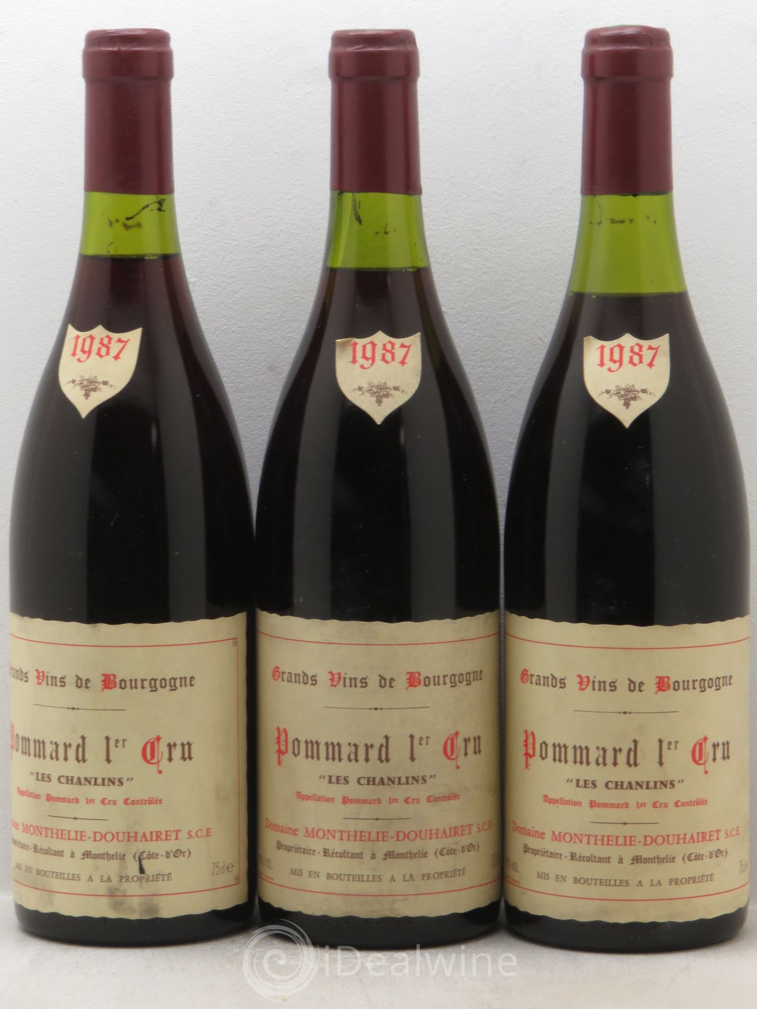 Pommard 1er Cru Monthélie-Douhairet 1987 - Posten von 3 Flaschen - 0
