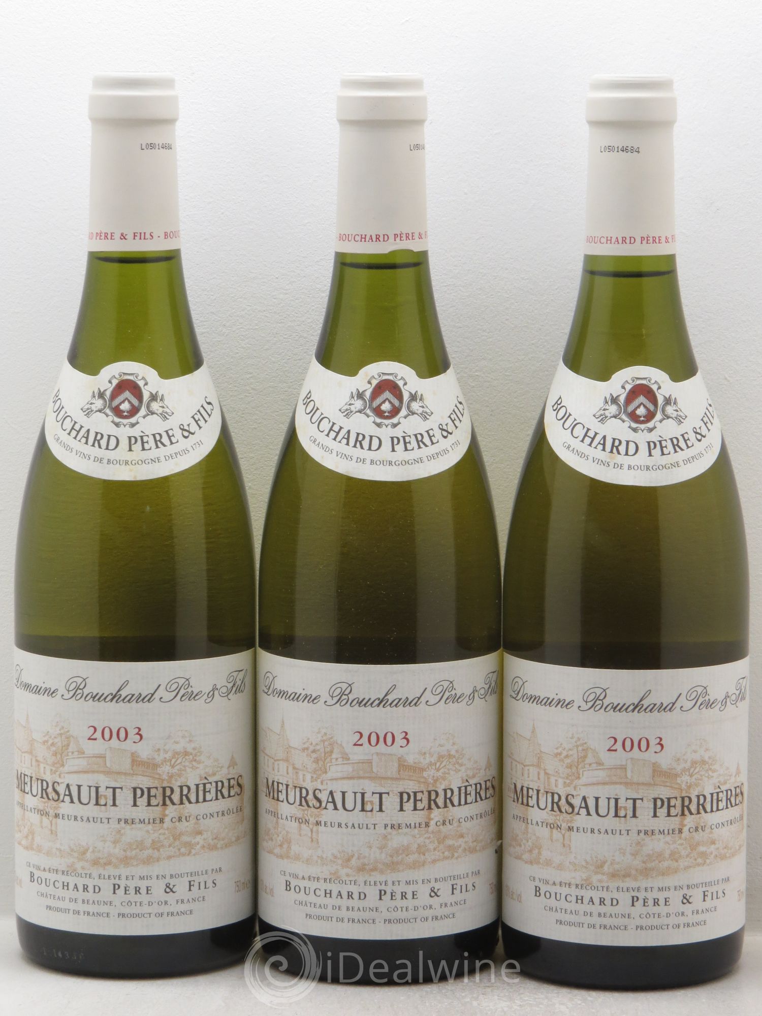 Meursault 1er Cru Perrières Bouchard Père & Fils 2003 - Lot de 3 bouteilles - 0