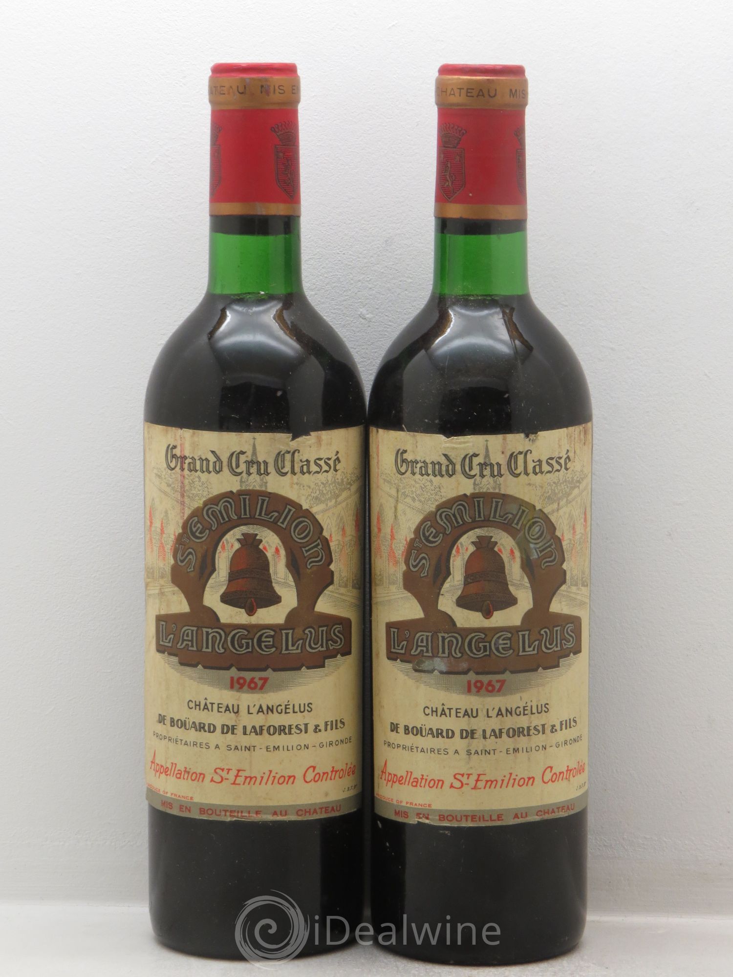 Château Angélus 1er Grand Cru Classé A 1967 - Lot de 2 bouteilles - 0