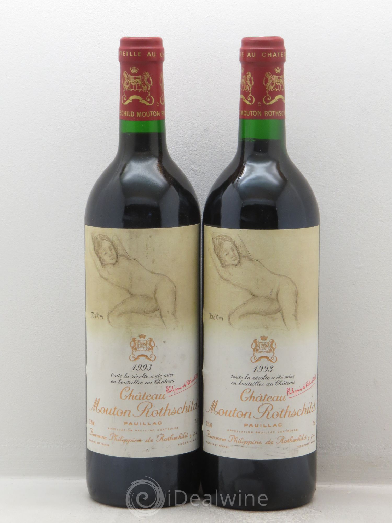 Château Mouton Rothschild 1er Grand Cru Classé 1993 - Lot de 2 bouteilles - 0