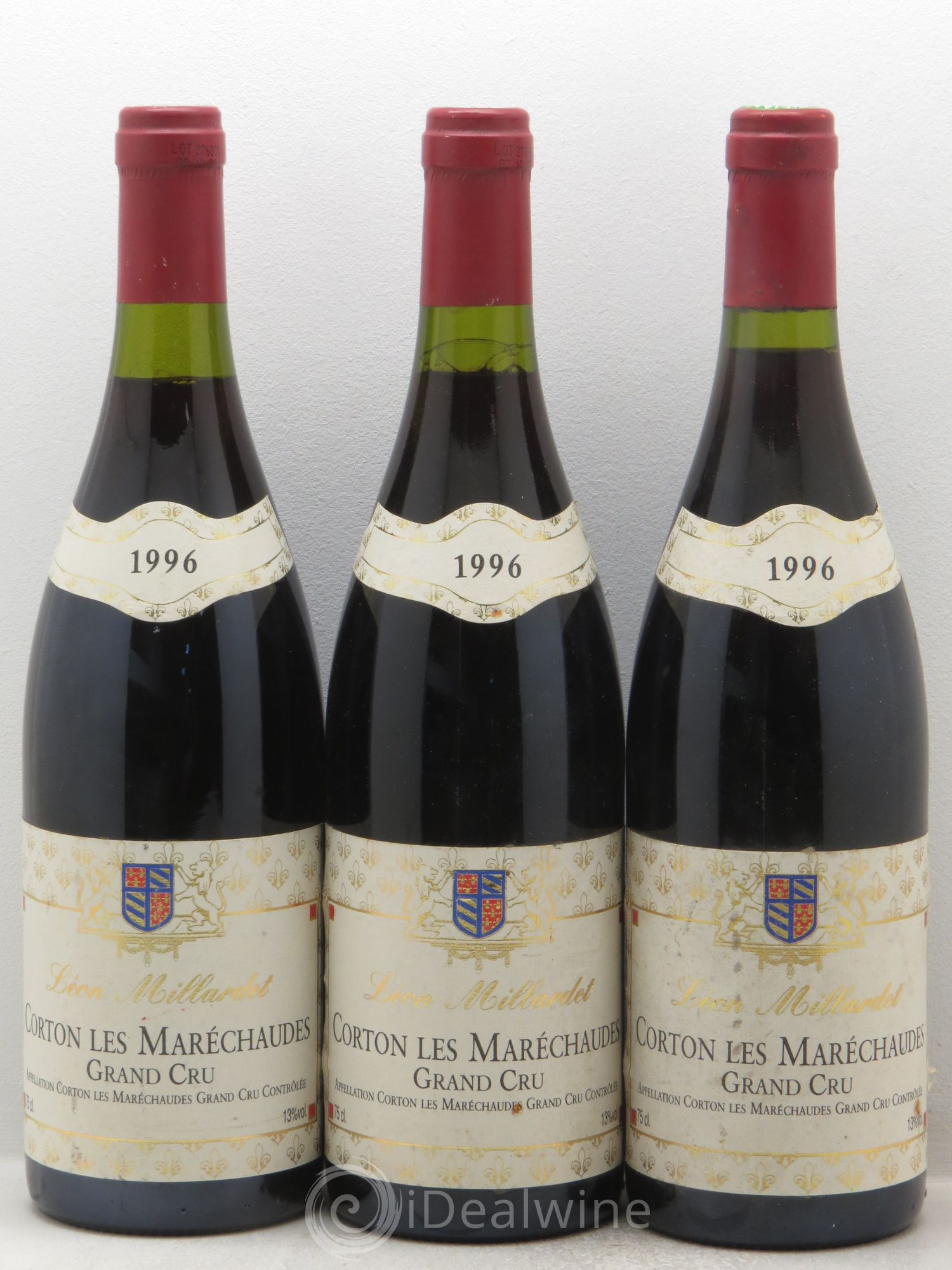 Corton Grand Cru Léon Millardet 1996 - Lot de 3 bouteilles - 0