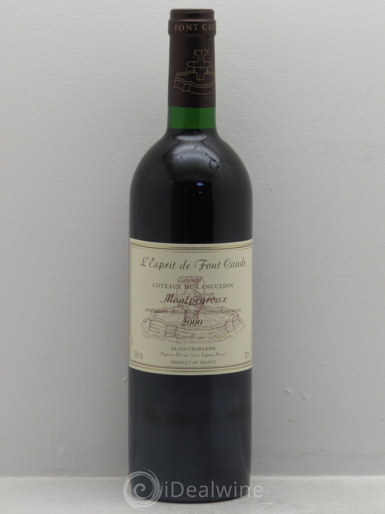 Languedoc Montpeyroux Alain Chabanon (Domaine) L'Esprit de Font Caude 2000 - Lot de 1 bouteille - 0
